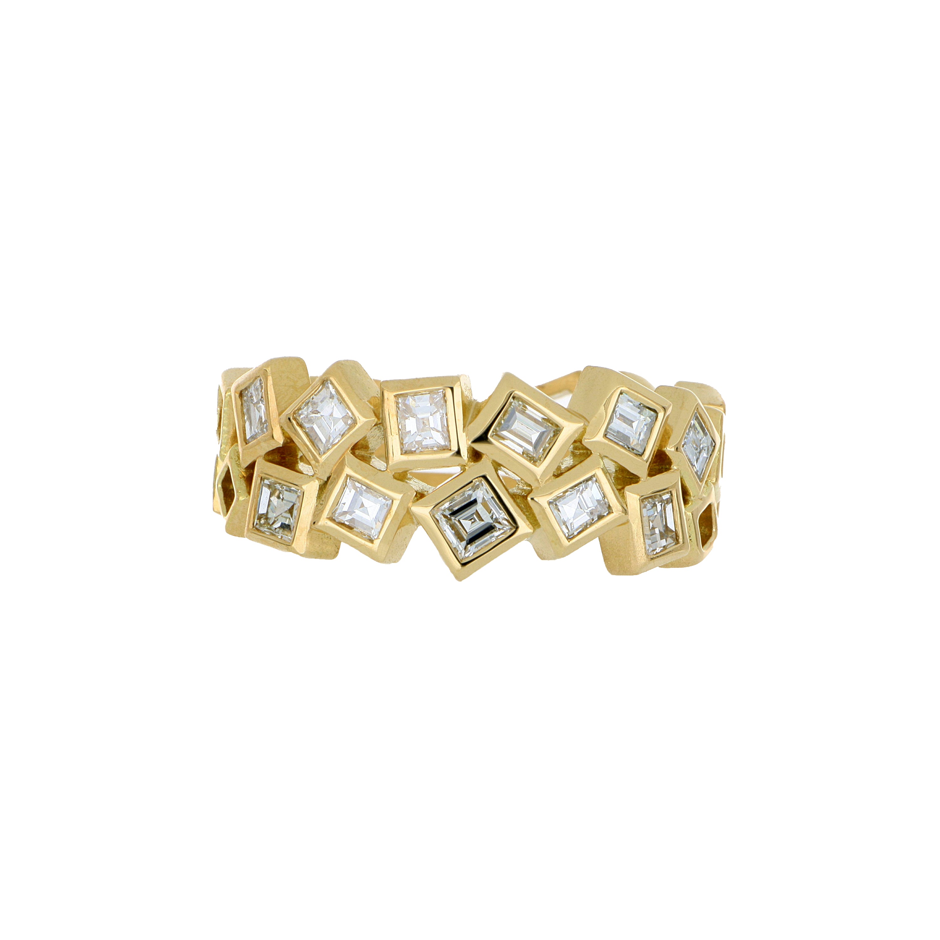 18k Yellow Gold Scattered Diamond Ring