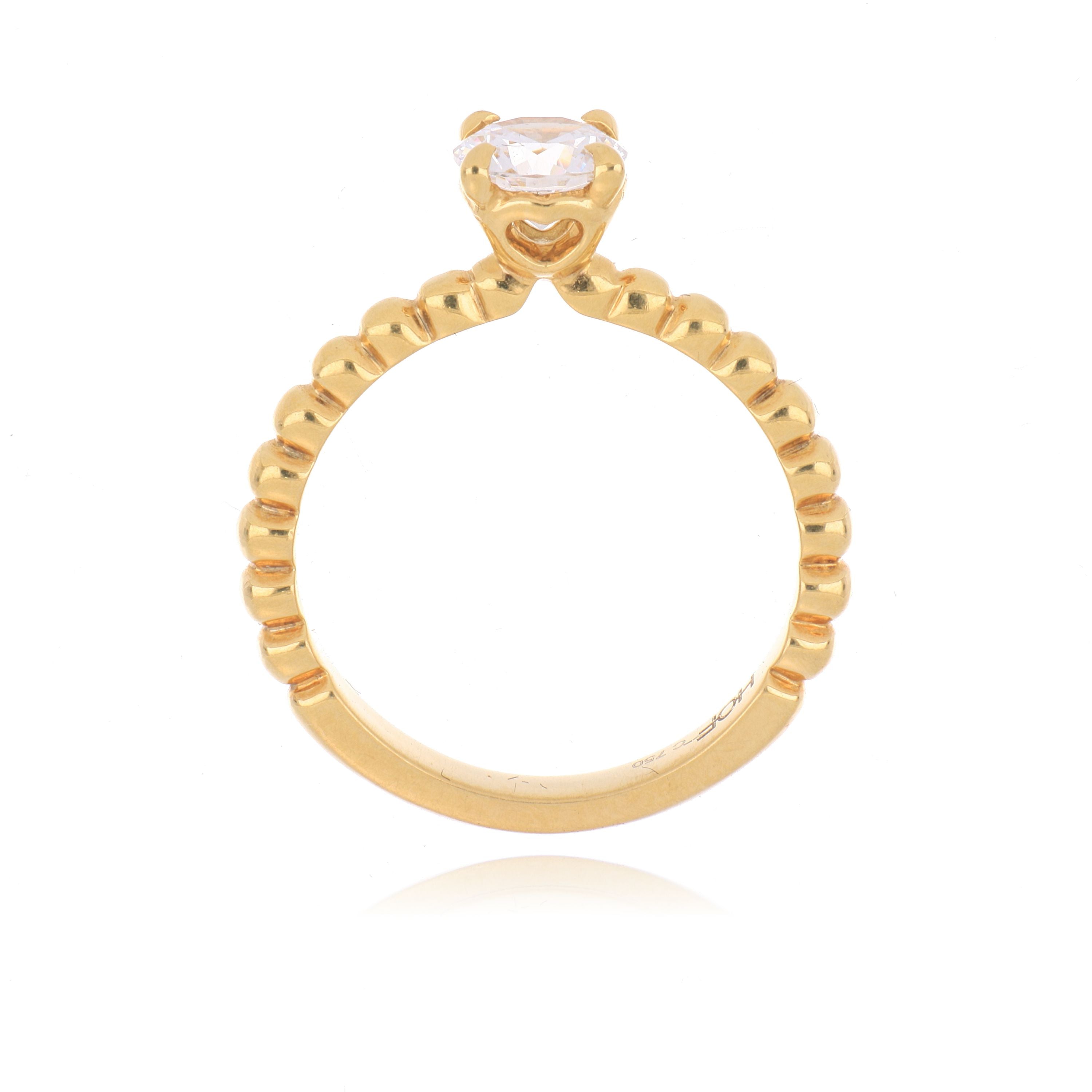18k Yellow Gold Hearts on Fire Solitaire Semi Mount Engagement Ring