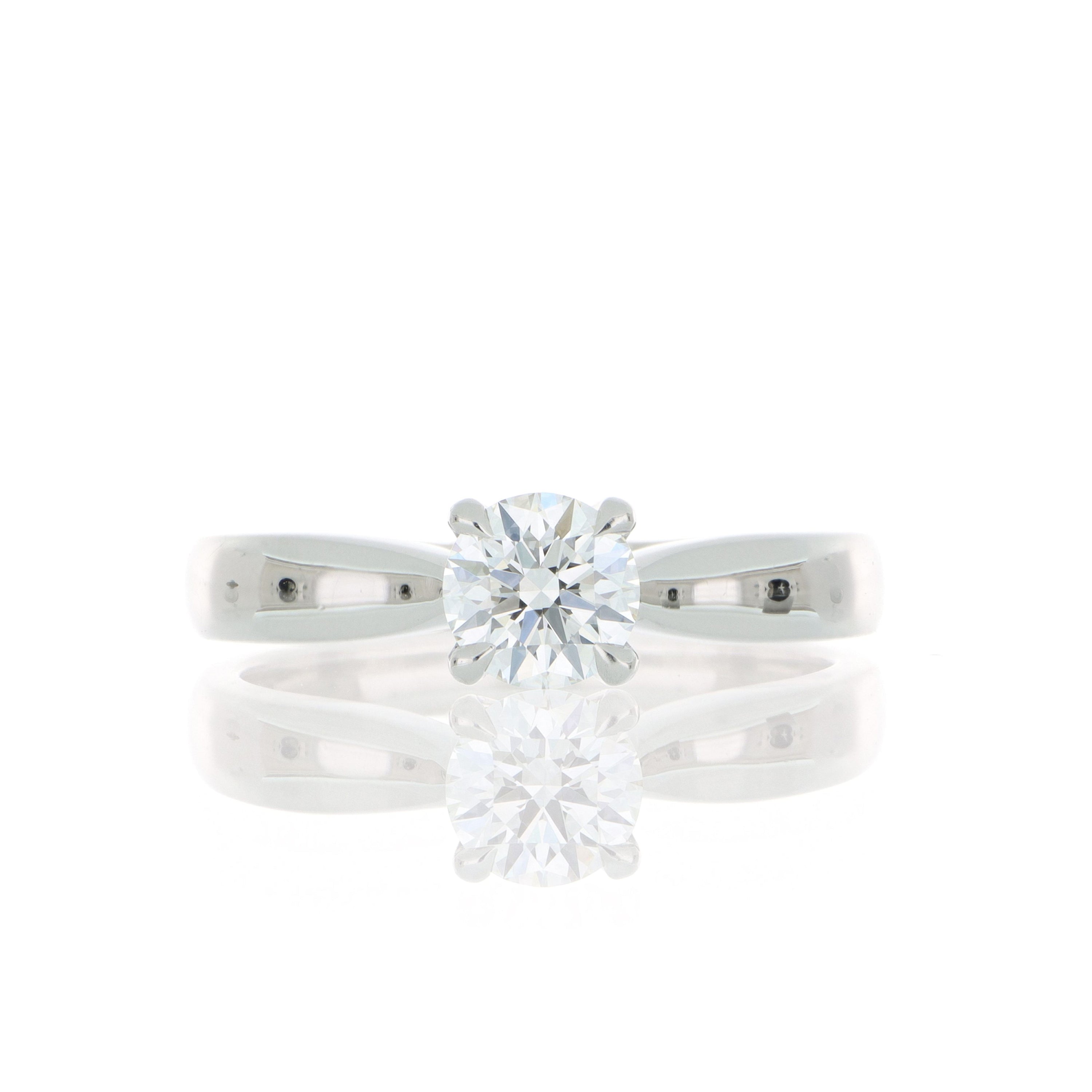 Platinum Serenity Hearts on Fire Round Solitaire Engagement Ring - Charles Koll Jewelers