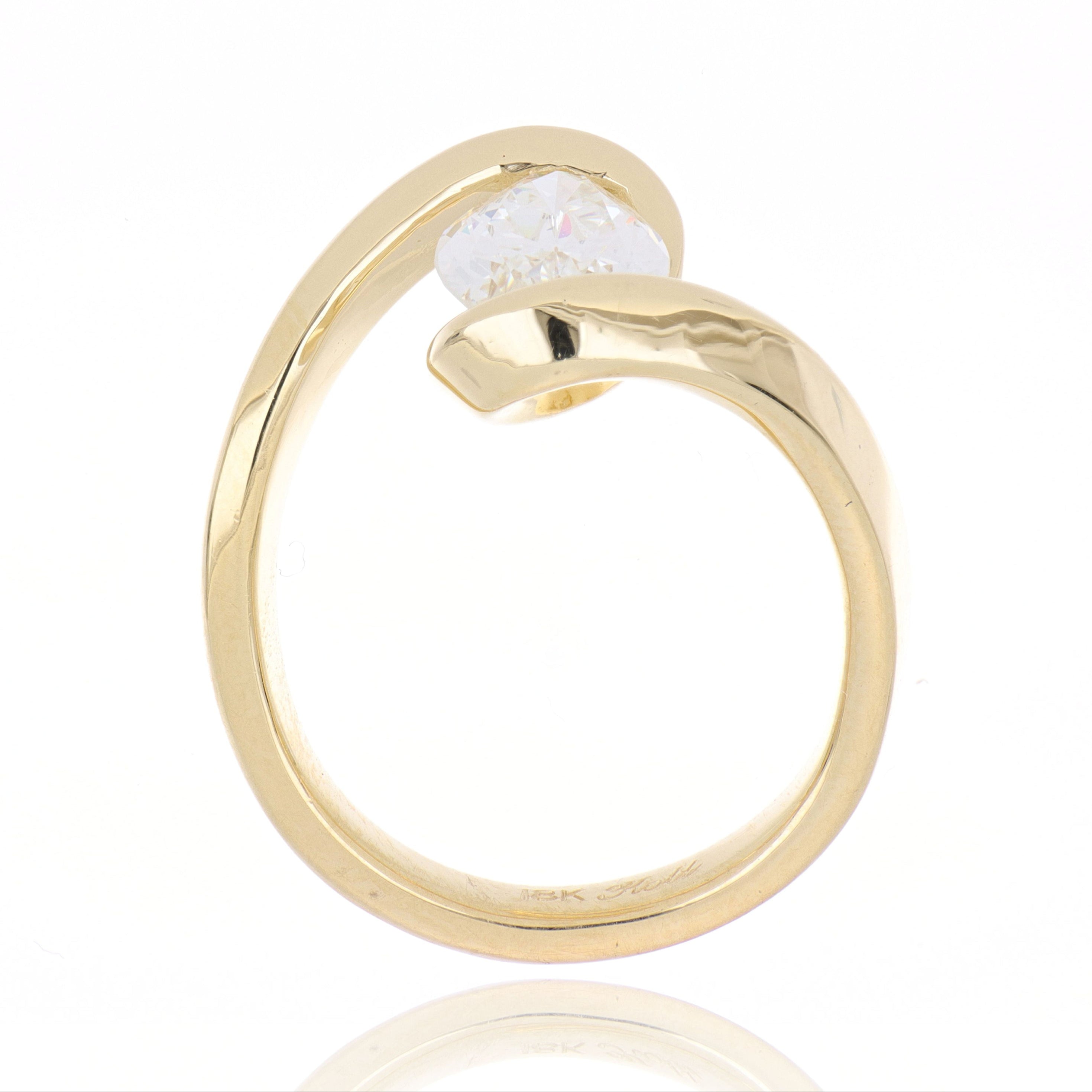 18k Yellow Gold Custom  Marquise Solitaire Engagement Ring