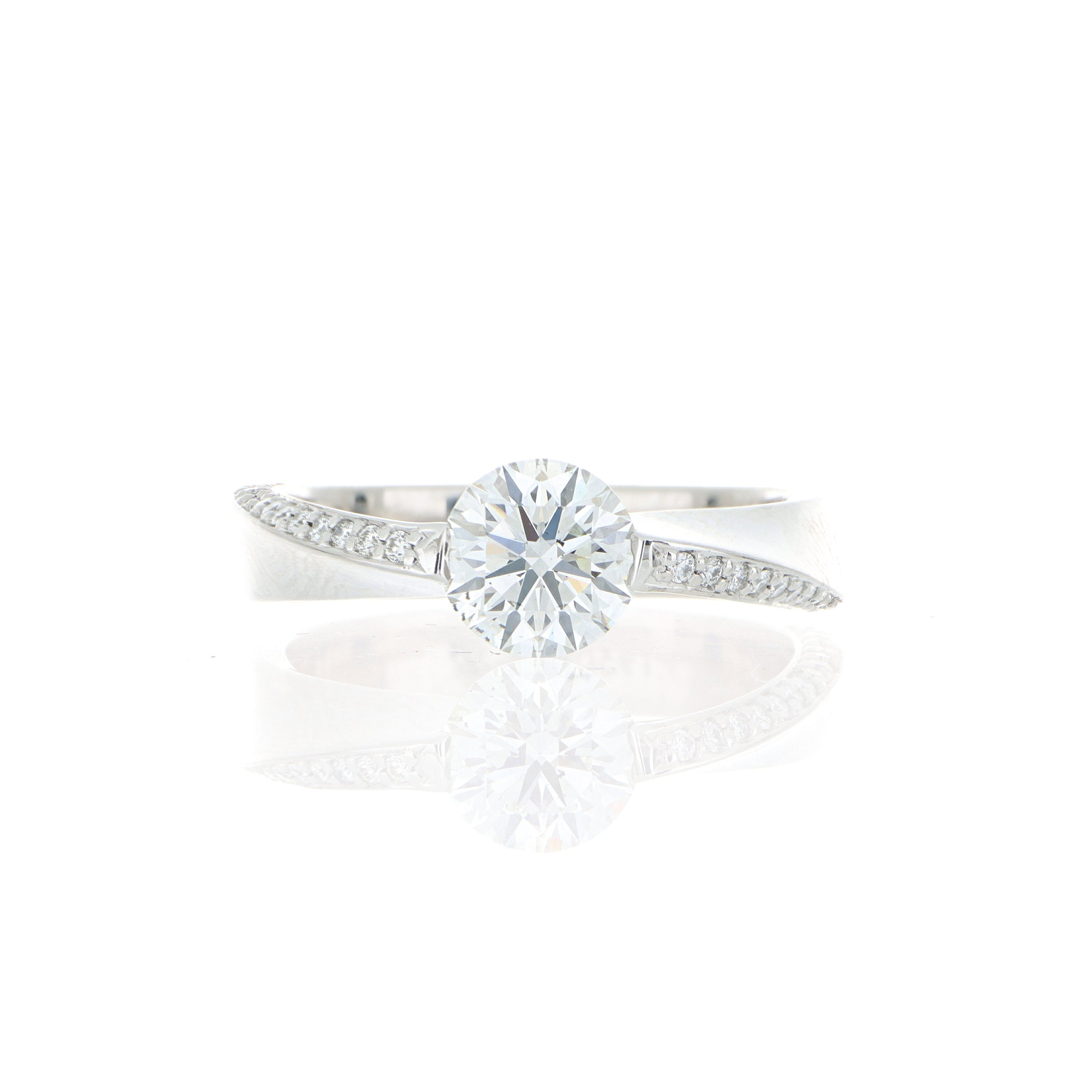 Custom Platinum Mobius Diamond Engagement Ring