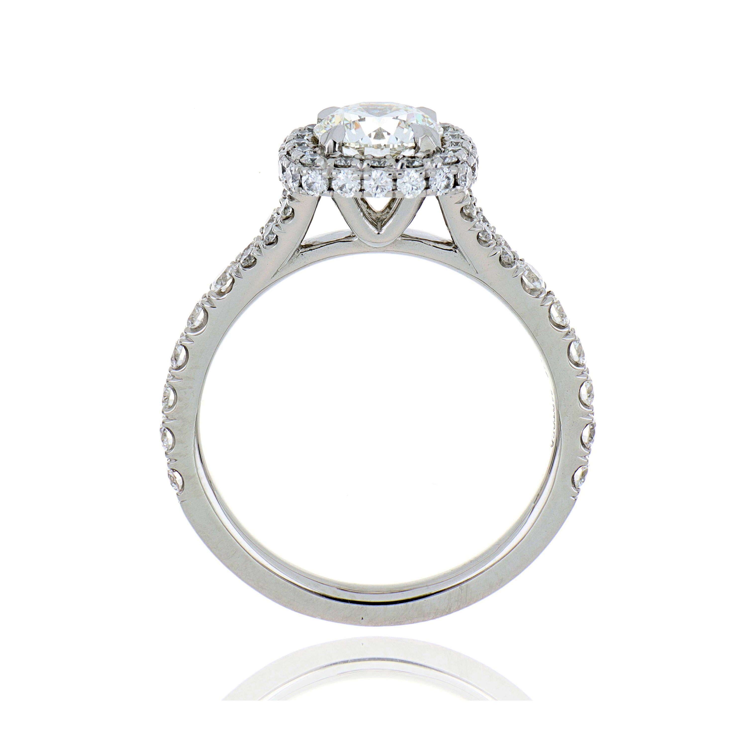 Platinum Diamond Halo Engagement Ring