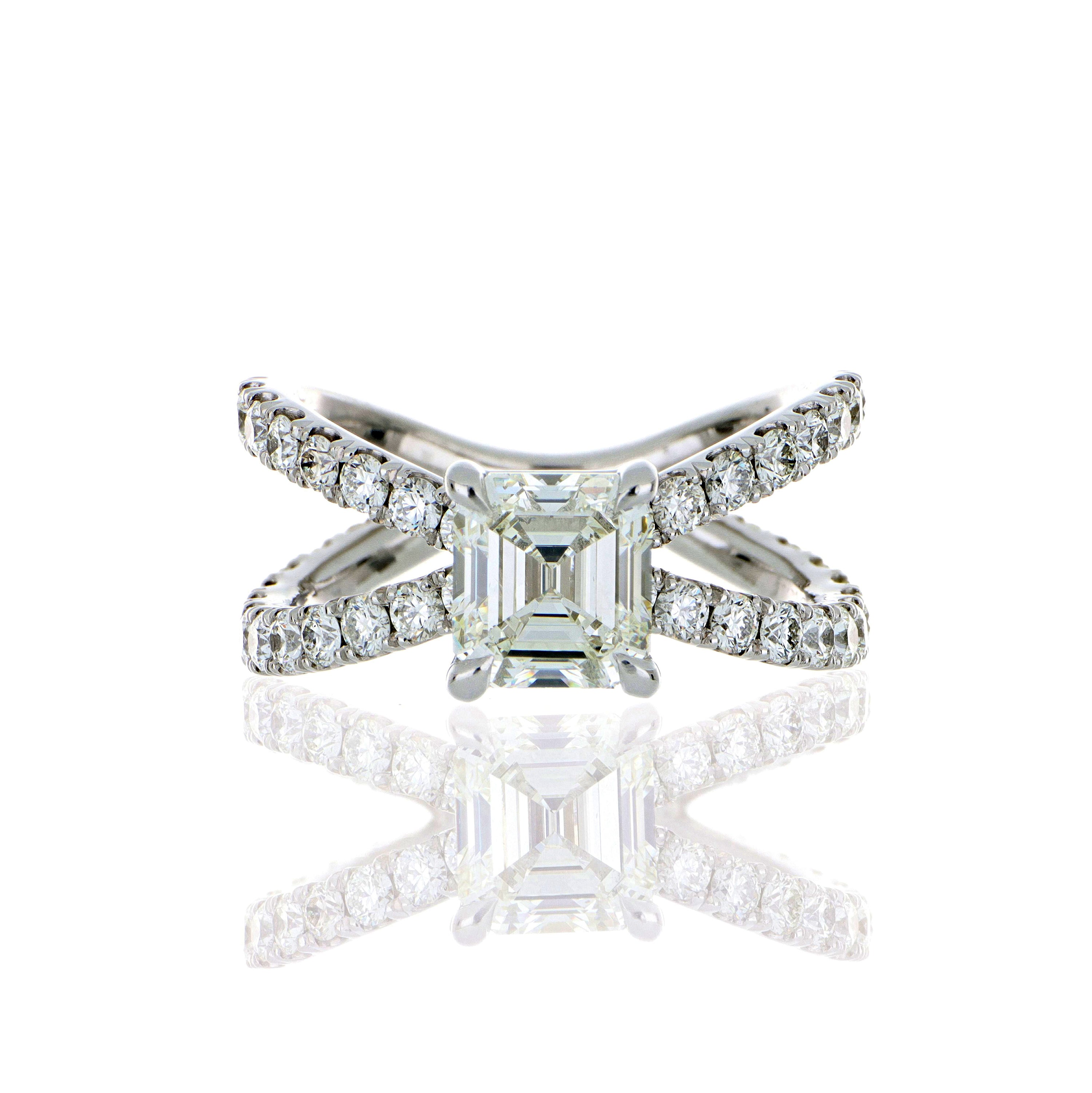 Platinum Custom Diamond Engagement Ring - Charles Koll Jewelers