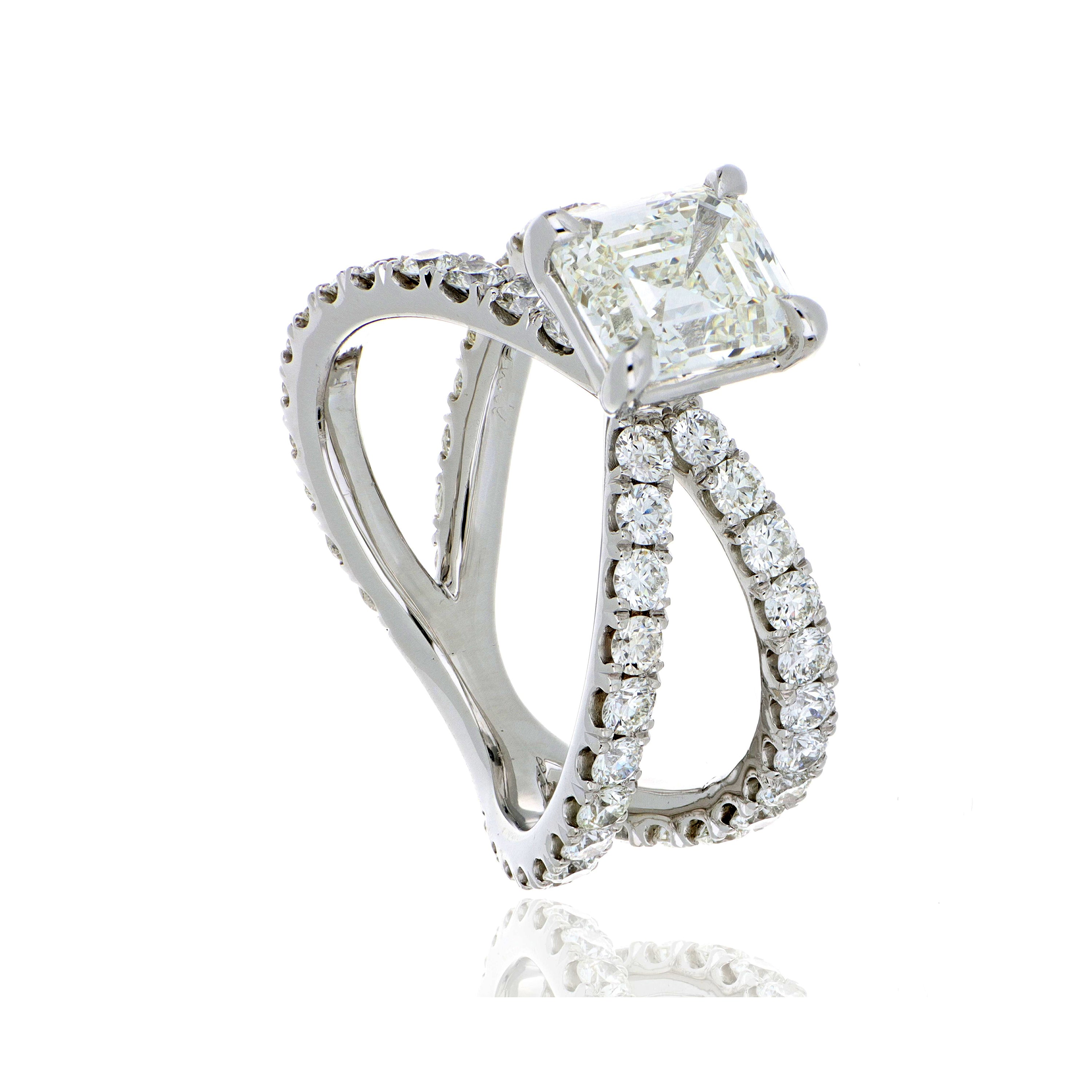 Platinum Custom Diamond Engagement Ring - Charles Koll Jewelers