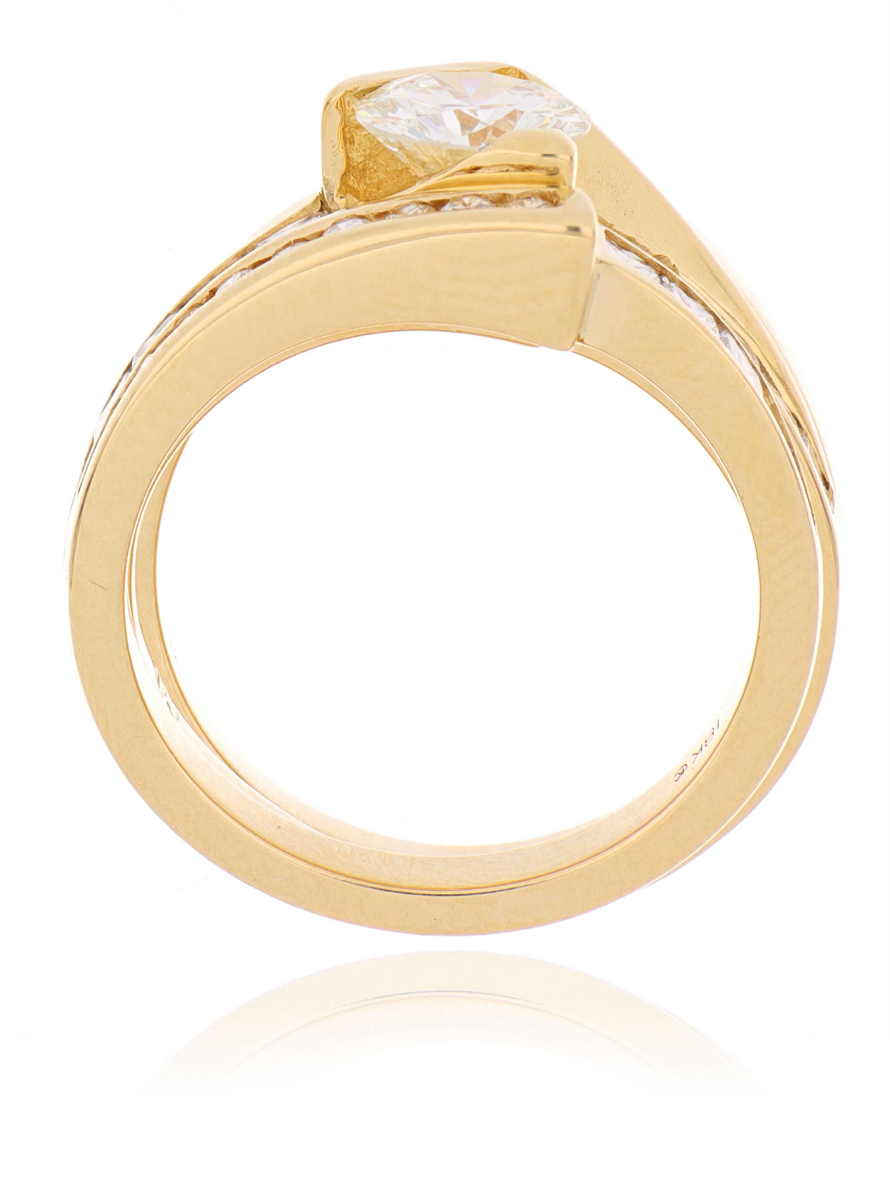 18k Yellow Gold Diamond 3 Ring Bridal Set