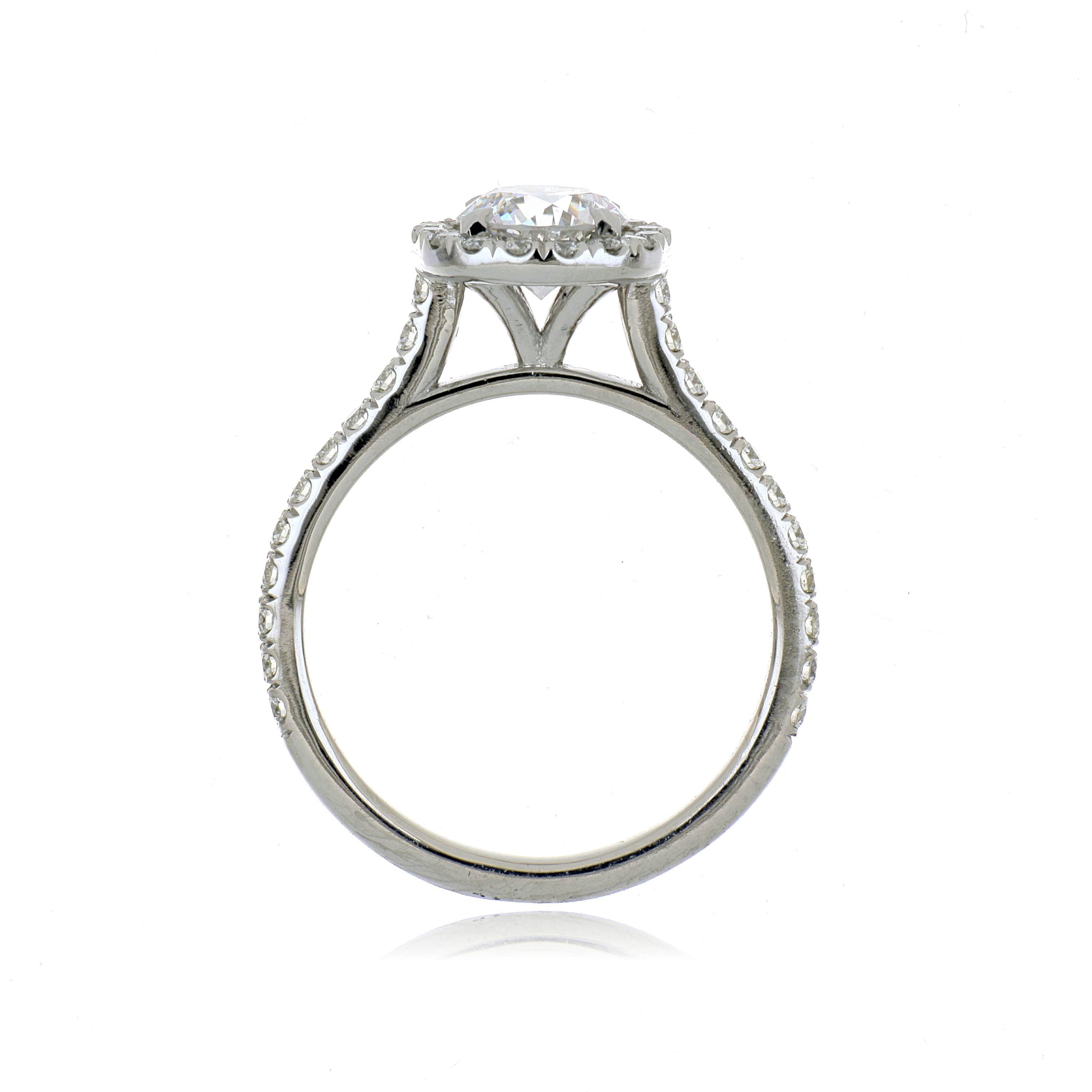 Platinum Diamond Halo Engagement Ring