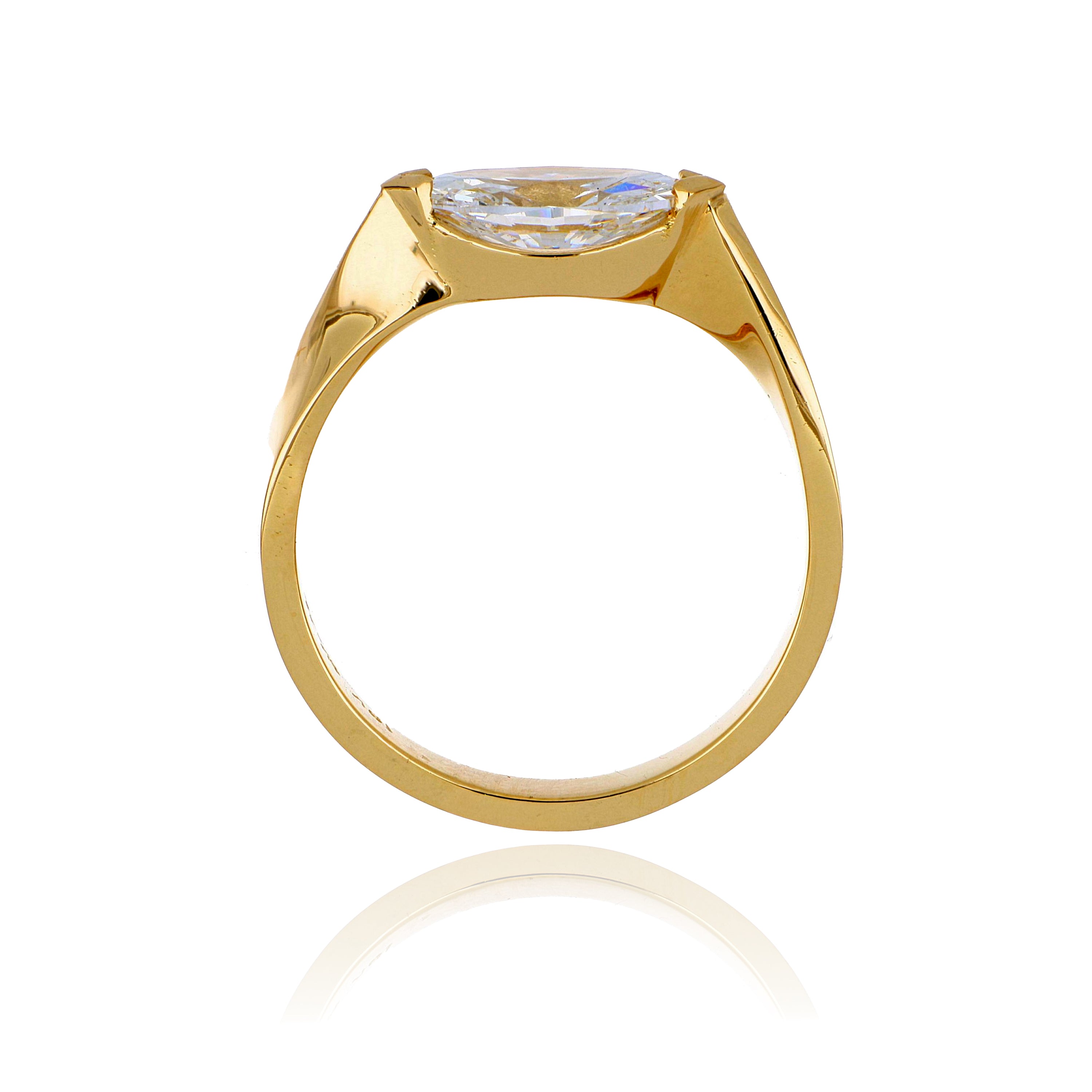 18k Yellow Gold Diamond Mobius Engagement Ring