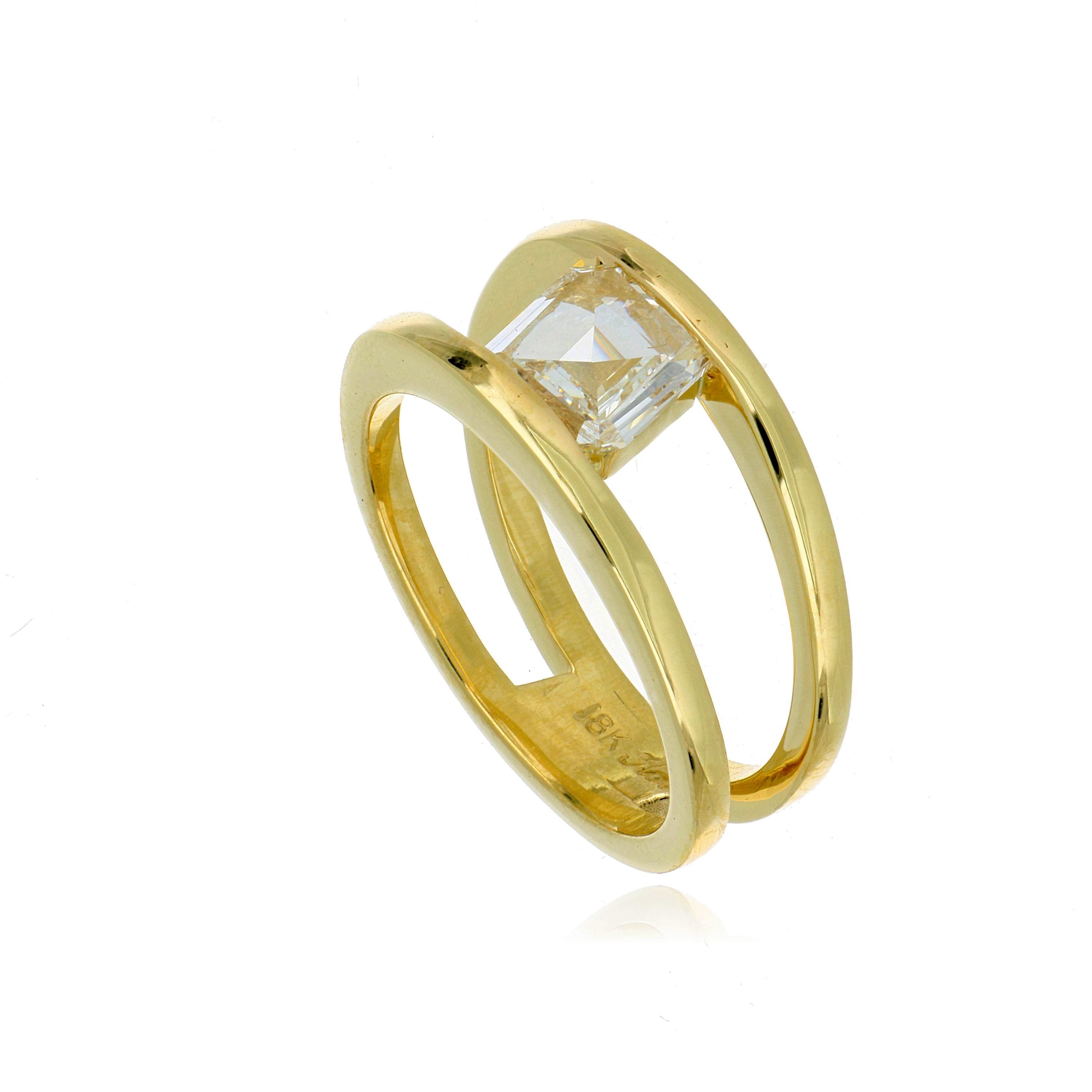 18k Yellow Gold Diamond Engagement Ring - Charles Koll Jewelers