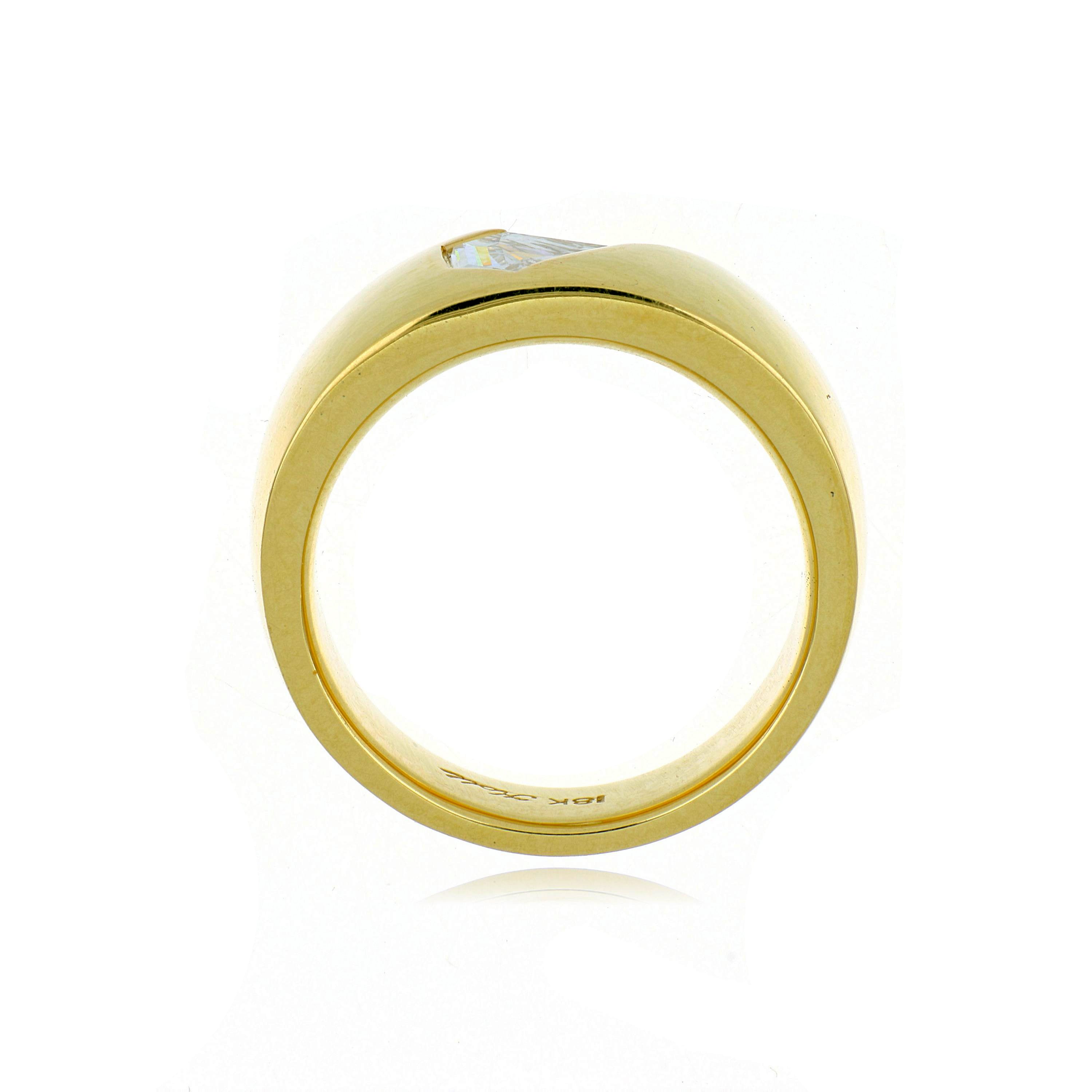 18k Yellow Gold Open Engagement Ring - Charles Koll Jewelers