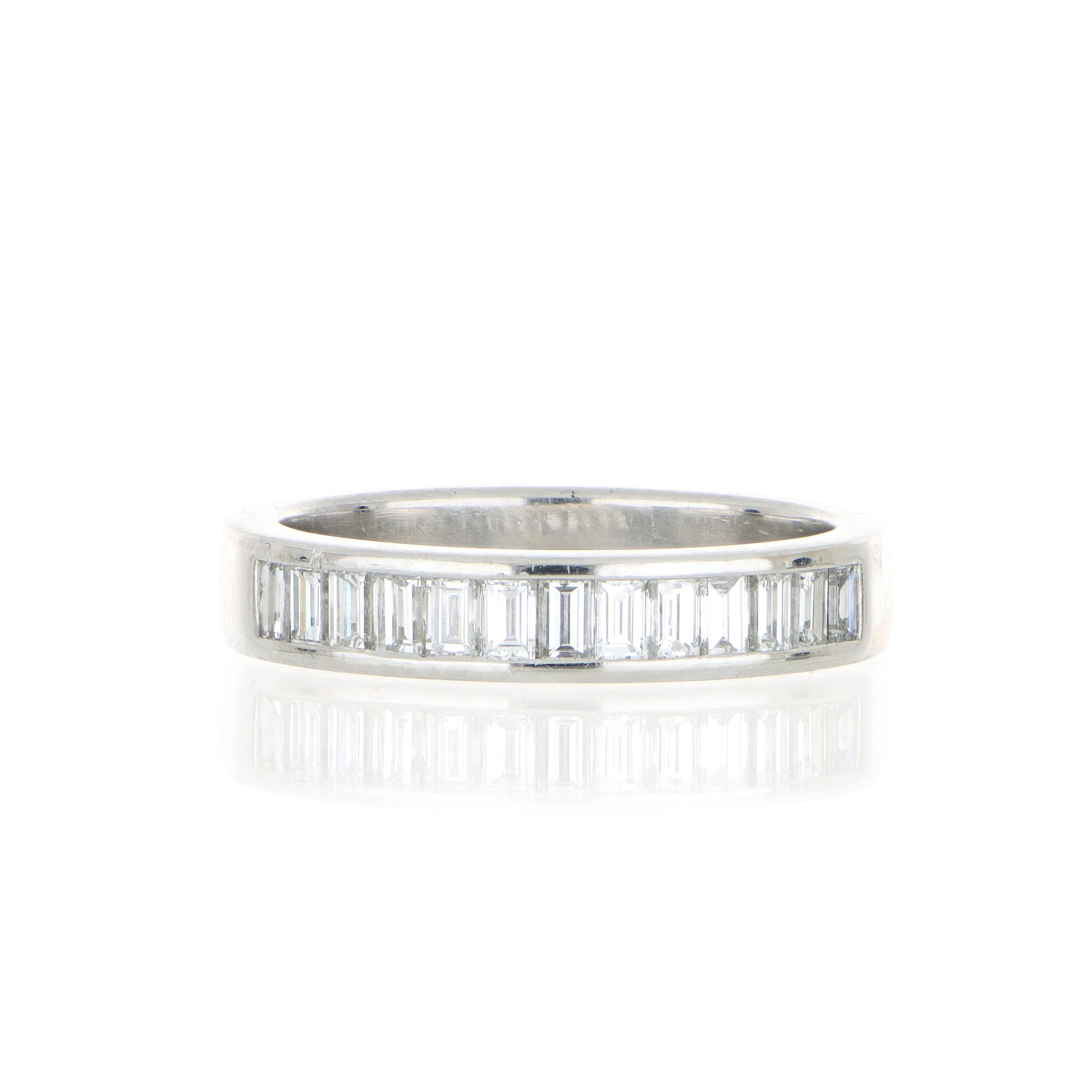 Platinum Baguette Diamond Band