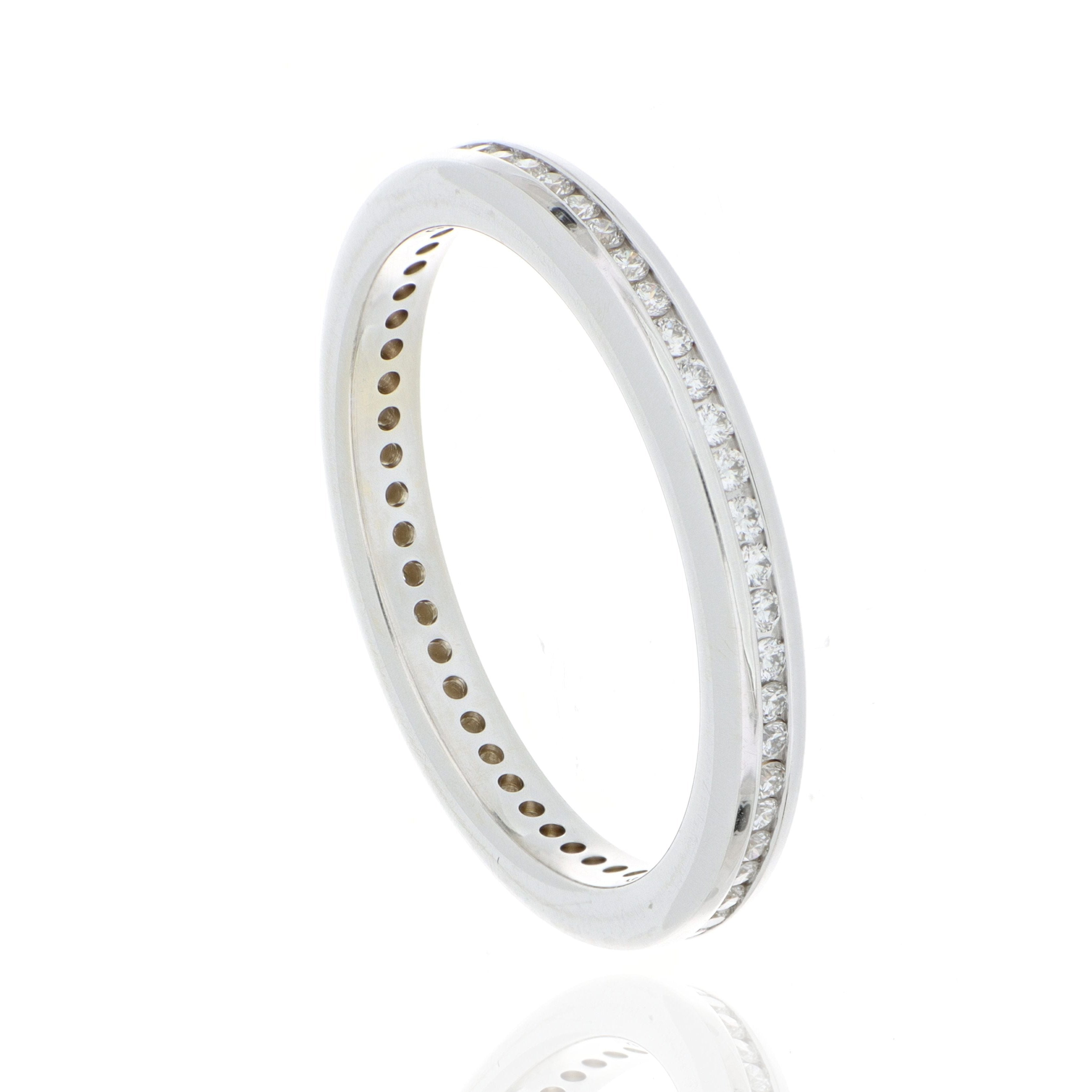 18k White Gold Channel Set Wedding Band