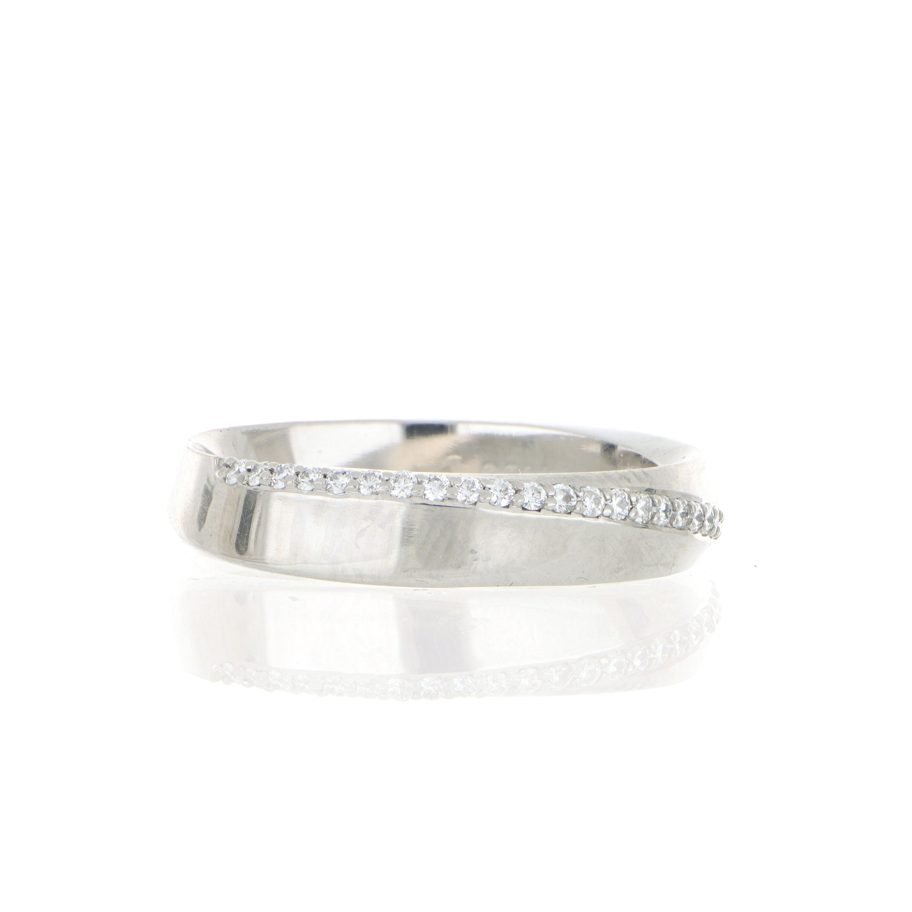 Platinum Diamond Mobius Ring - Charles Koll Jewelers