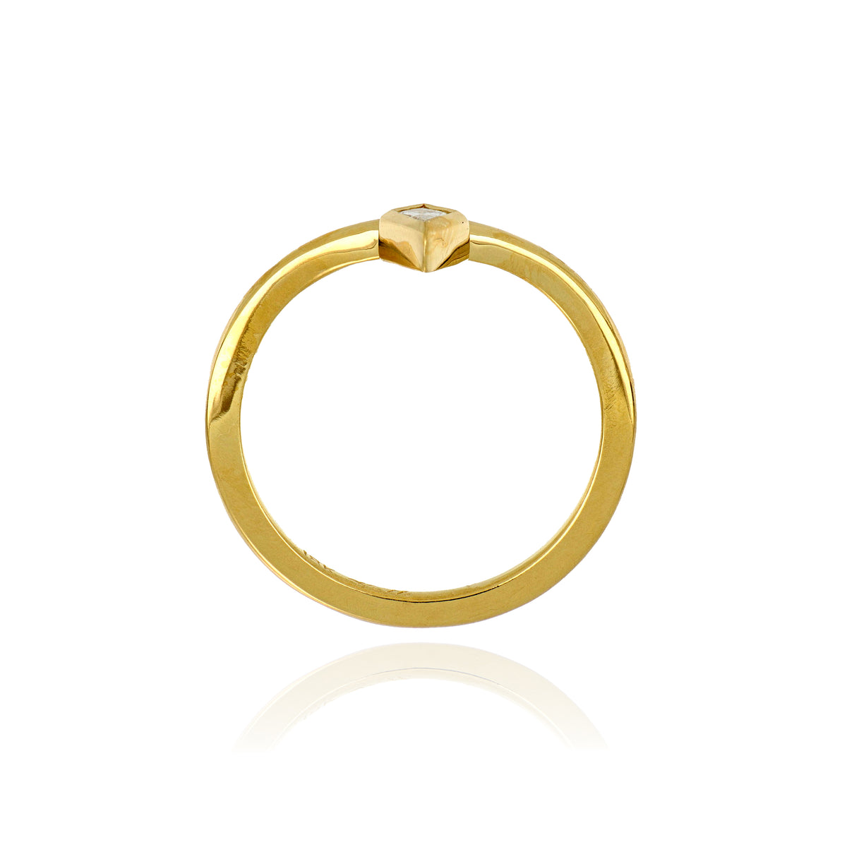 18k Yellow Gold Kite Shaped Diamond Wedding Band - Charles Koll Jewelers