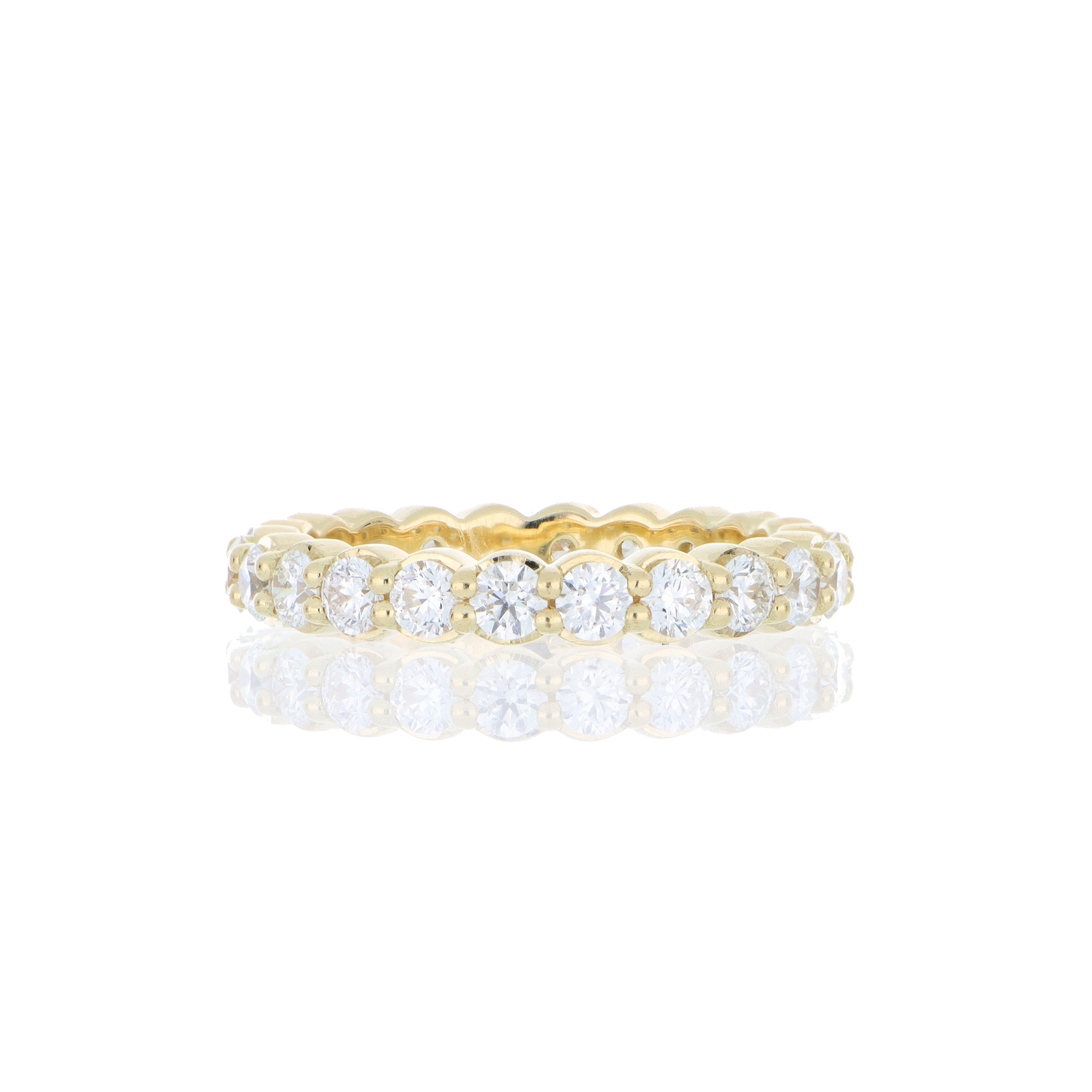 18k Yellow Gold Diamond Eternity Band - Charles Koll Jewelers