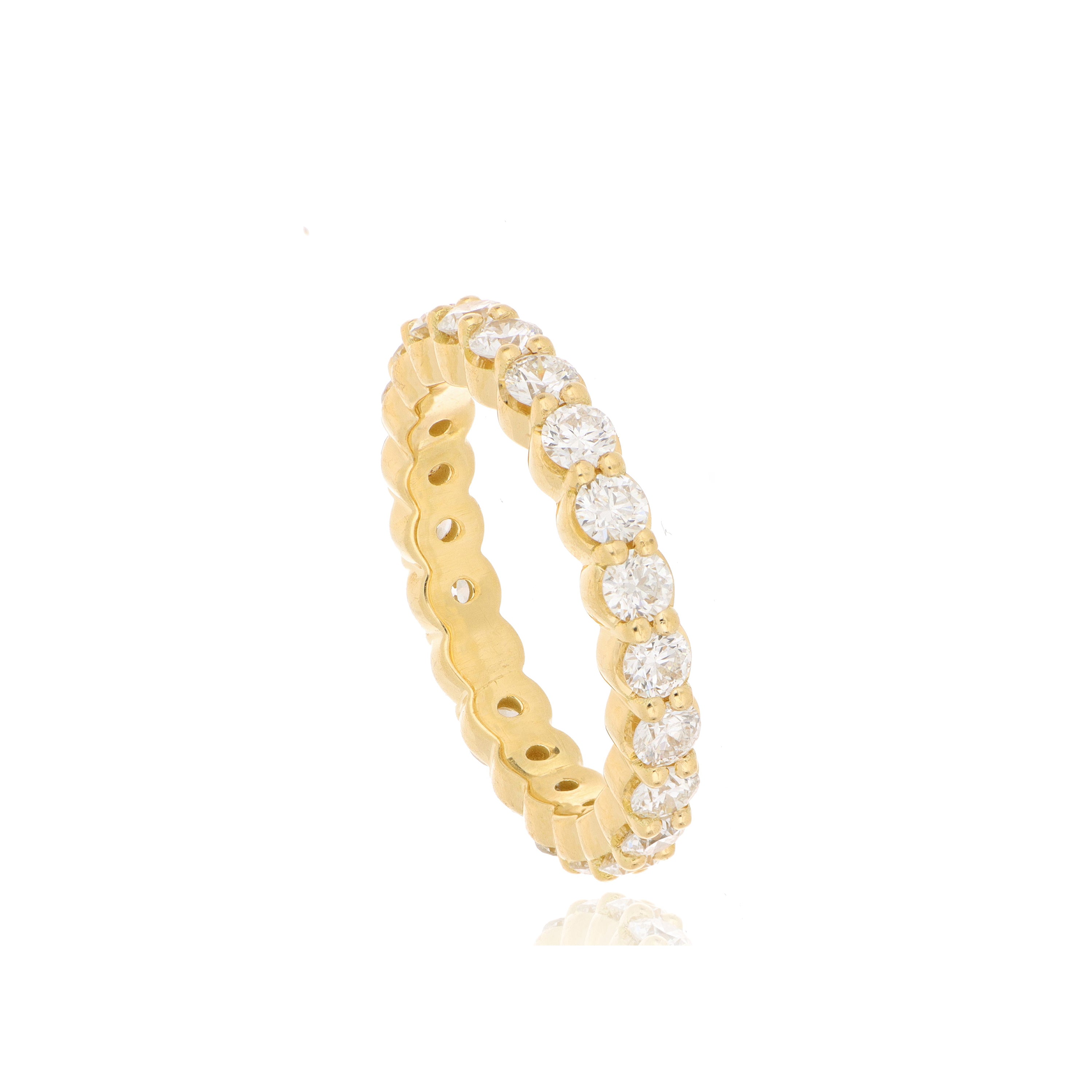 18k Yellow Gold Diamond Eternity Band - Charles Koll Jewelers