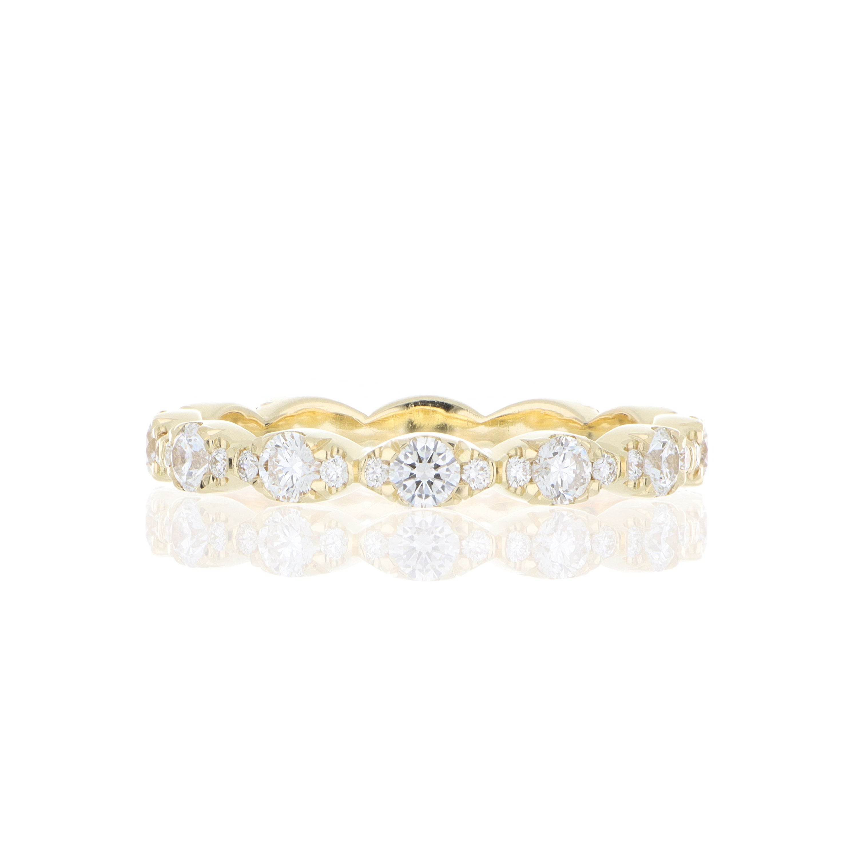 18k Yellow Gold Diamond Eternity Wedding Band - Charles Koll Jewelers