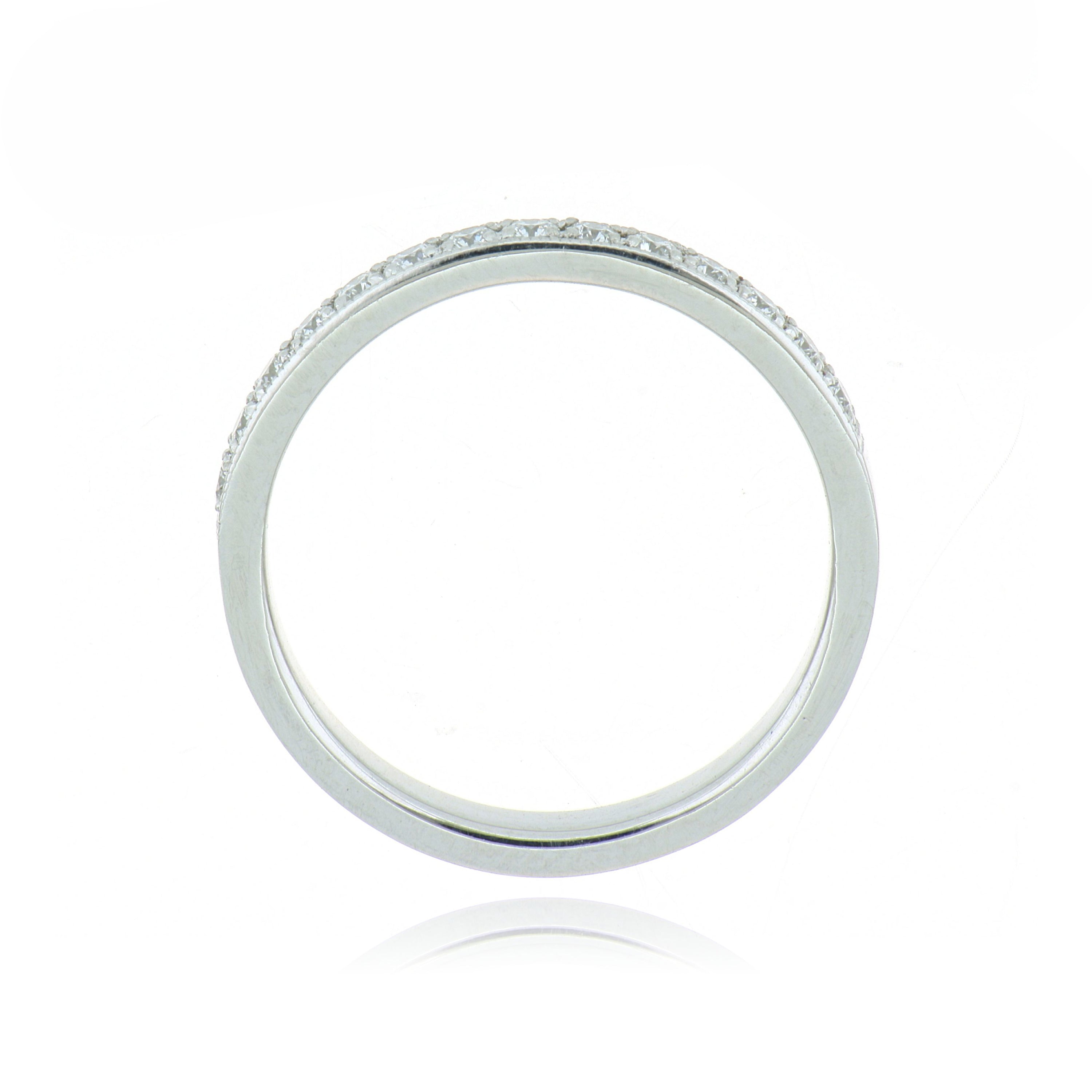 Platinum Milgrain Diamond Band - Charles Koll Jewelers
