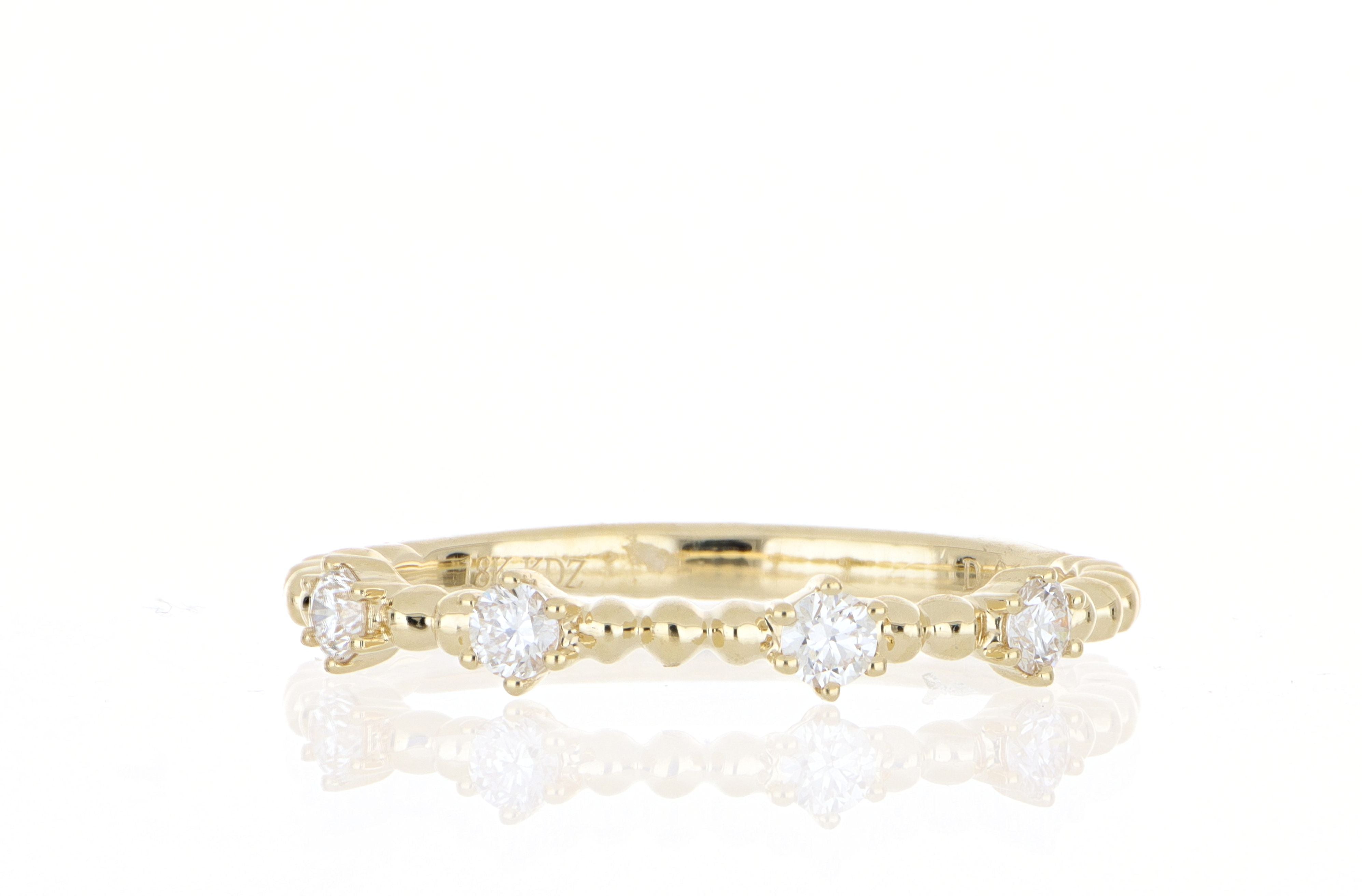 18k Yellow Gold Diamond Wedding Band - Charles Koll Jewelers