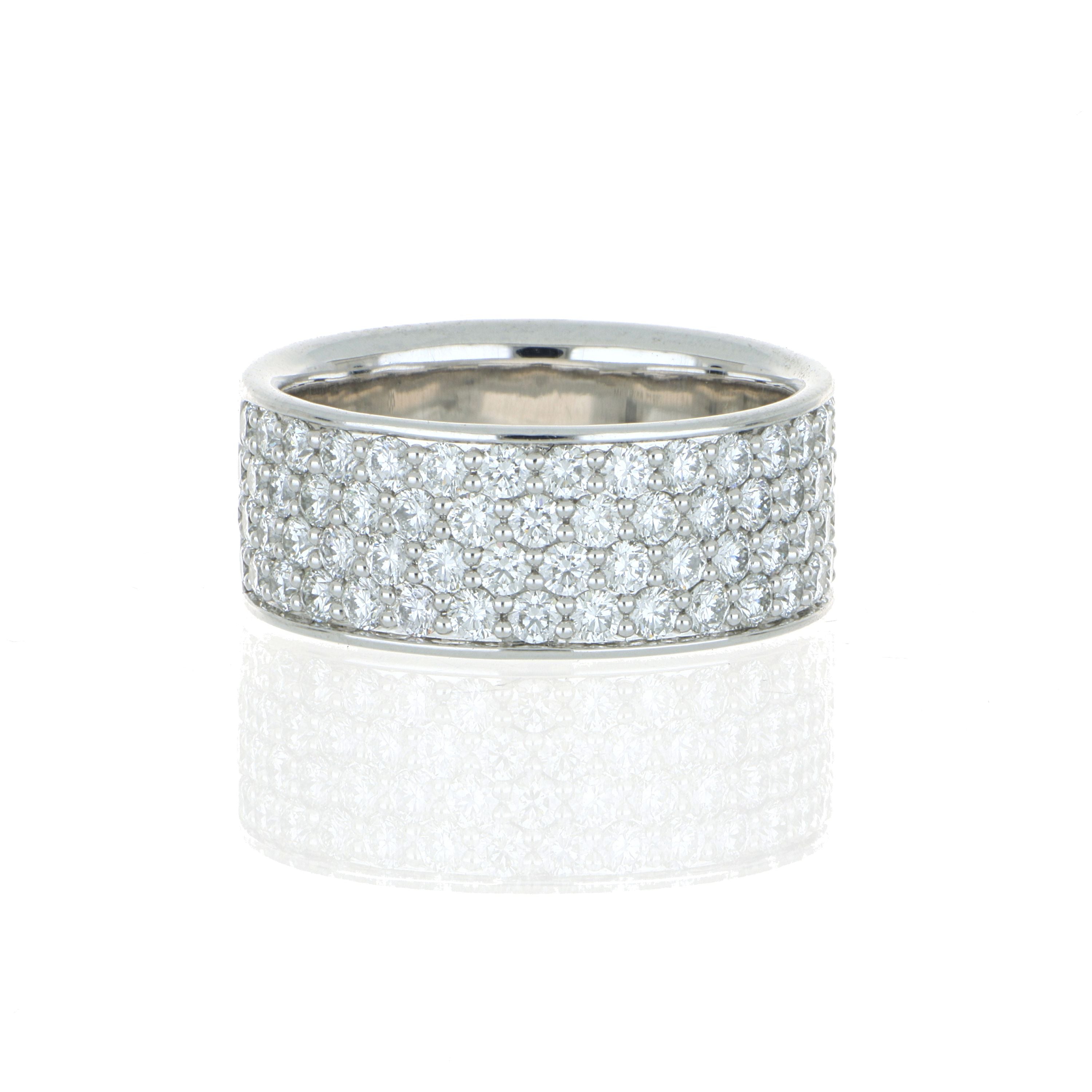 Platinum Pave Silk Diamond Wedding Band