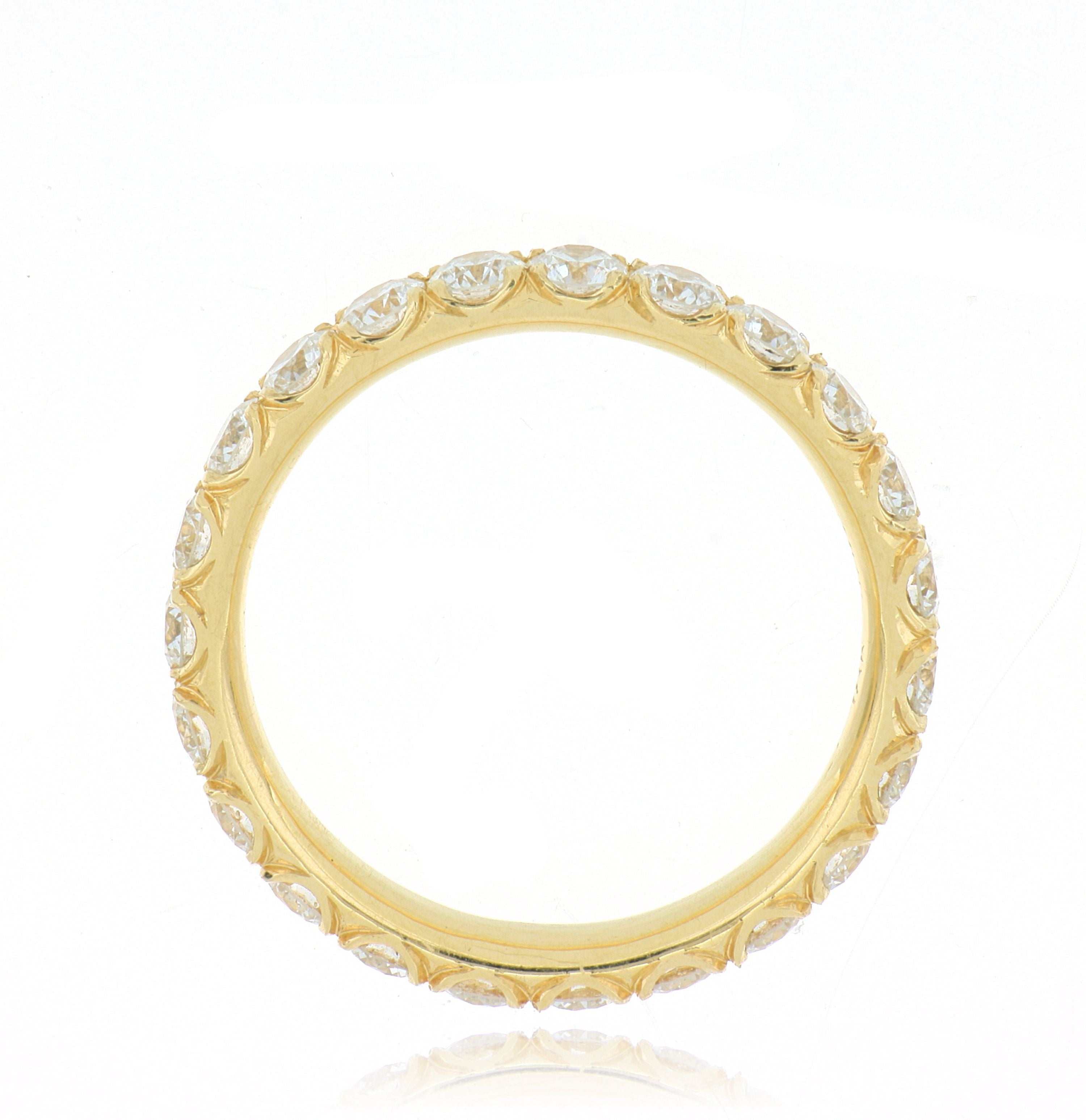 18k Yellow Gold Diamond Eternity Wedding Band
