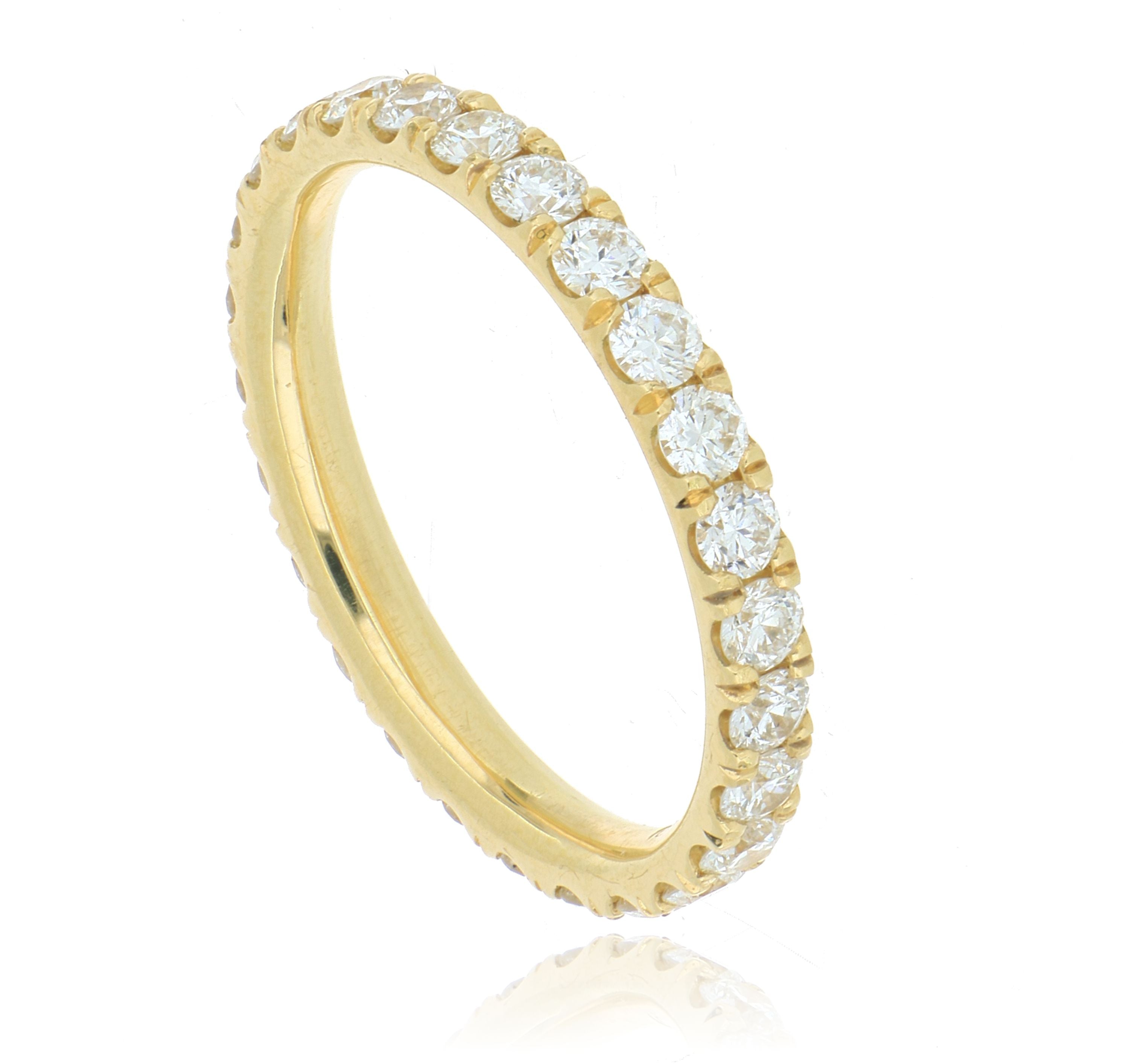 18k Yellow Gold Diamond Eternity Wedding Band