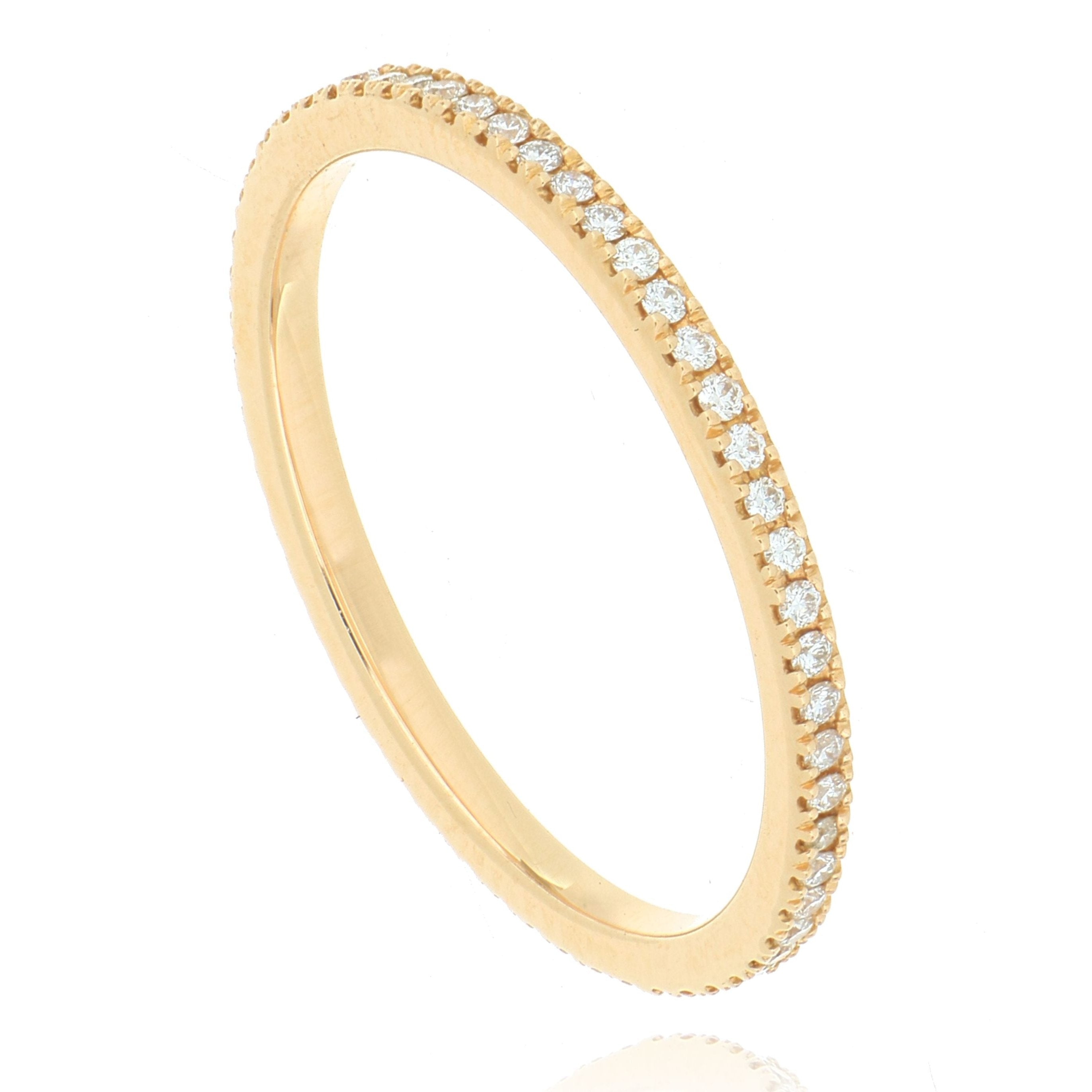 18k Rose Gold Diamond Eternity Wedding Band