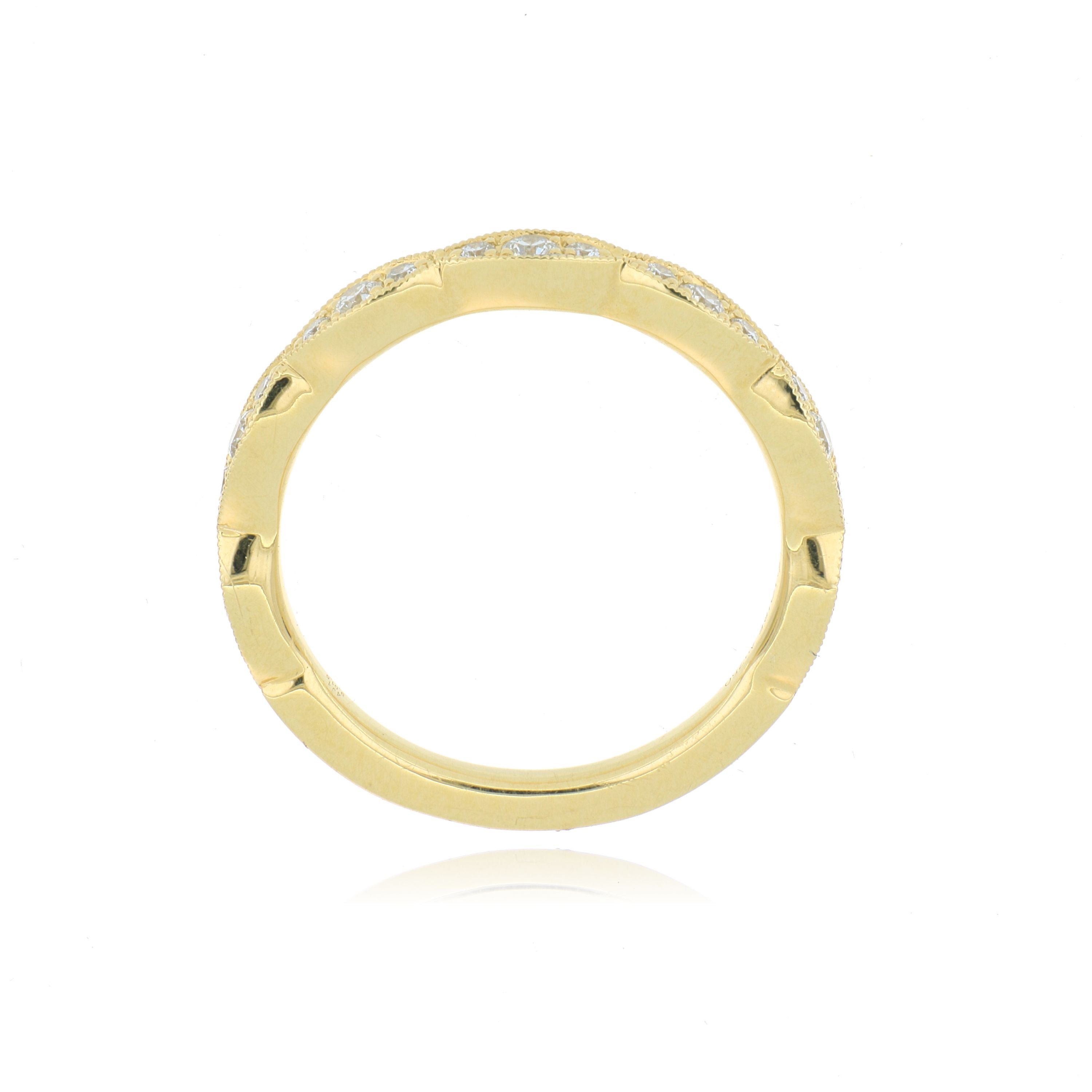 18k Yellow Gold Diamond Wedding Band