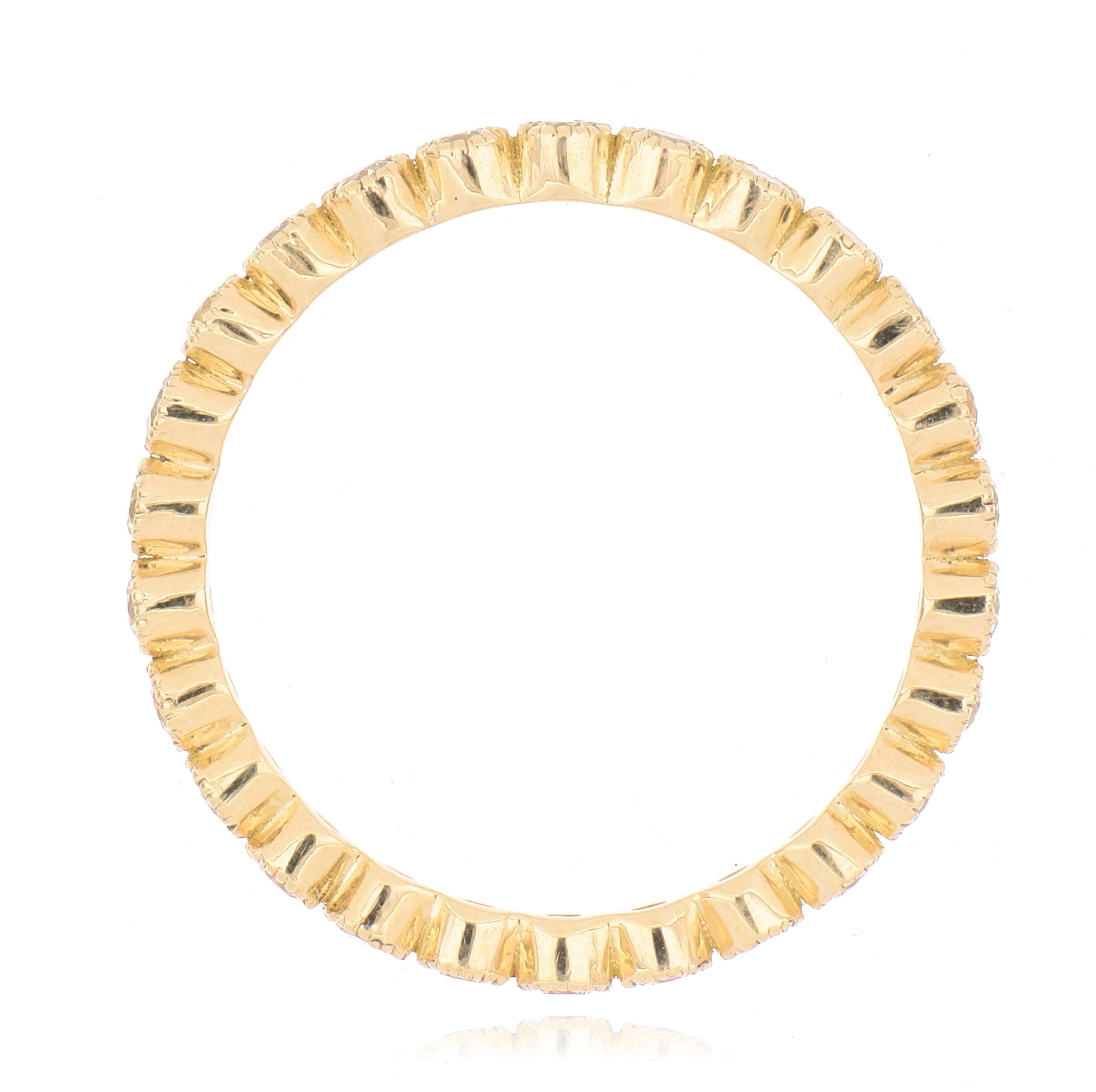 18k Yellow Gold Fancy Yellow Diamond Milgrain Eternity Band