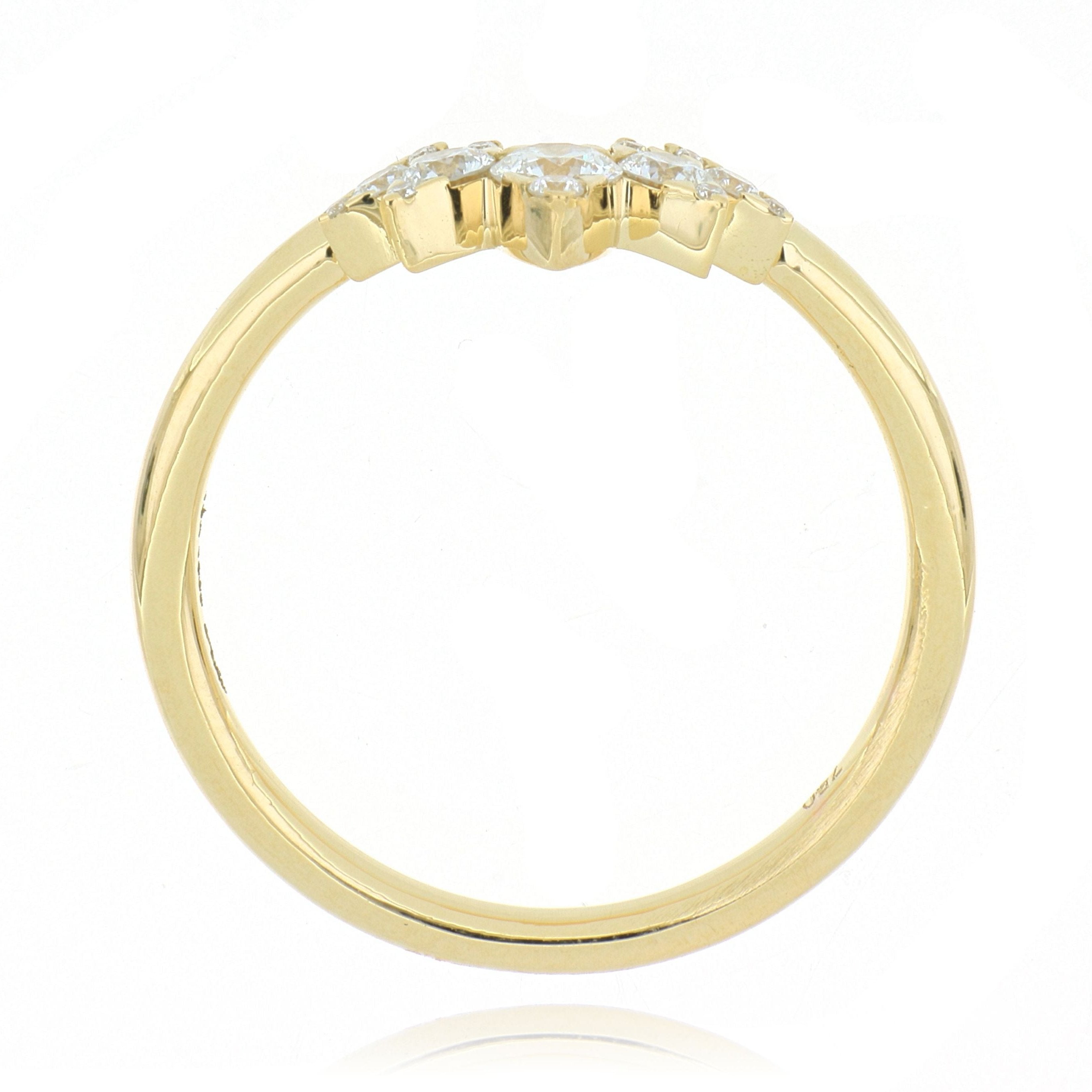 18k Yellow Gold Crown Style Diamond Wedding Band