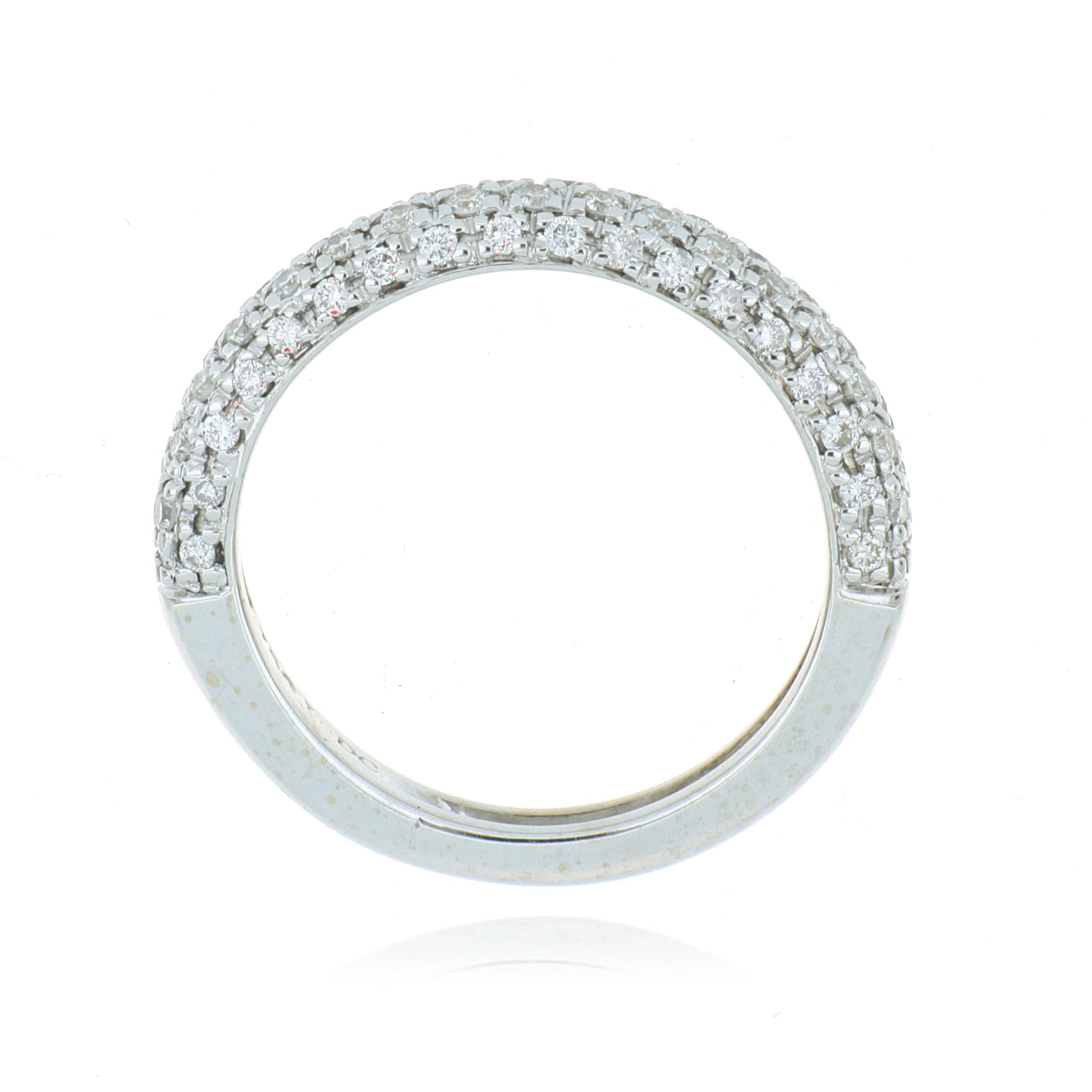18k White Gold Pave Diamond Wedding Band