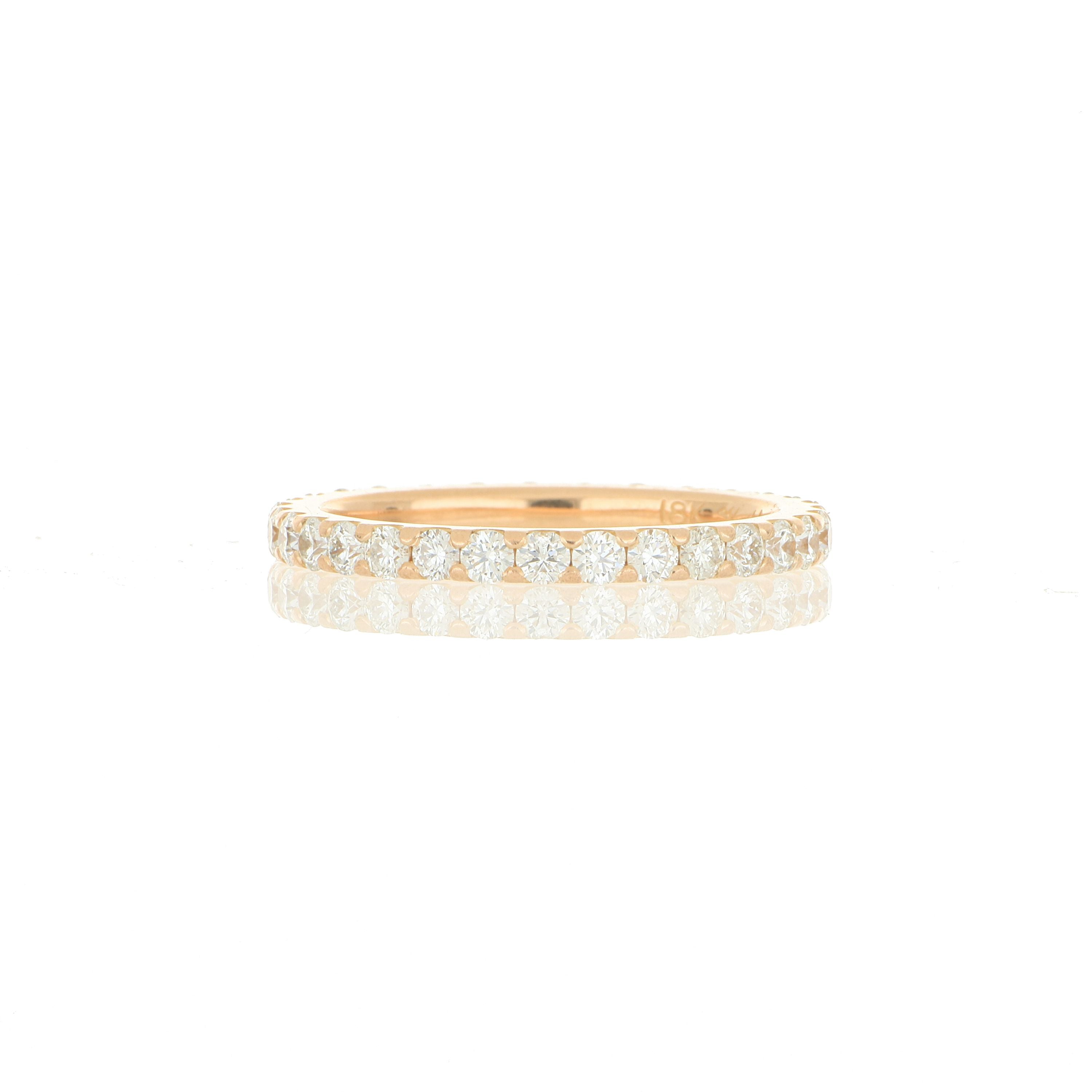 18k Rose Gold Diamond Eternity Wedding Band