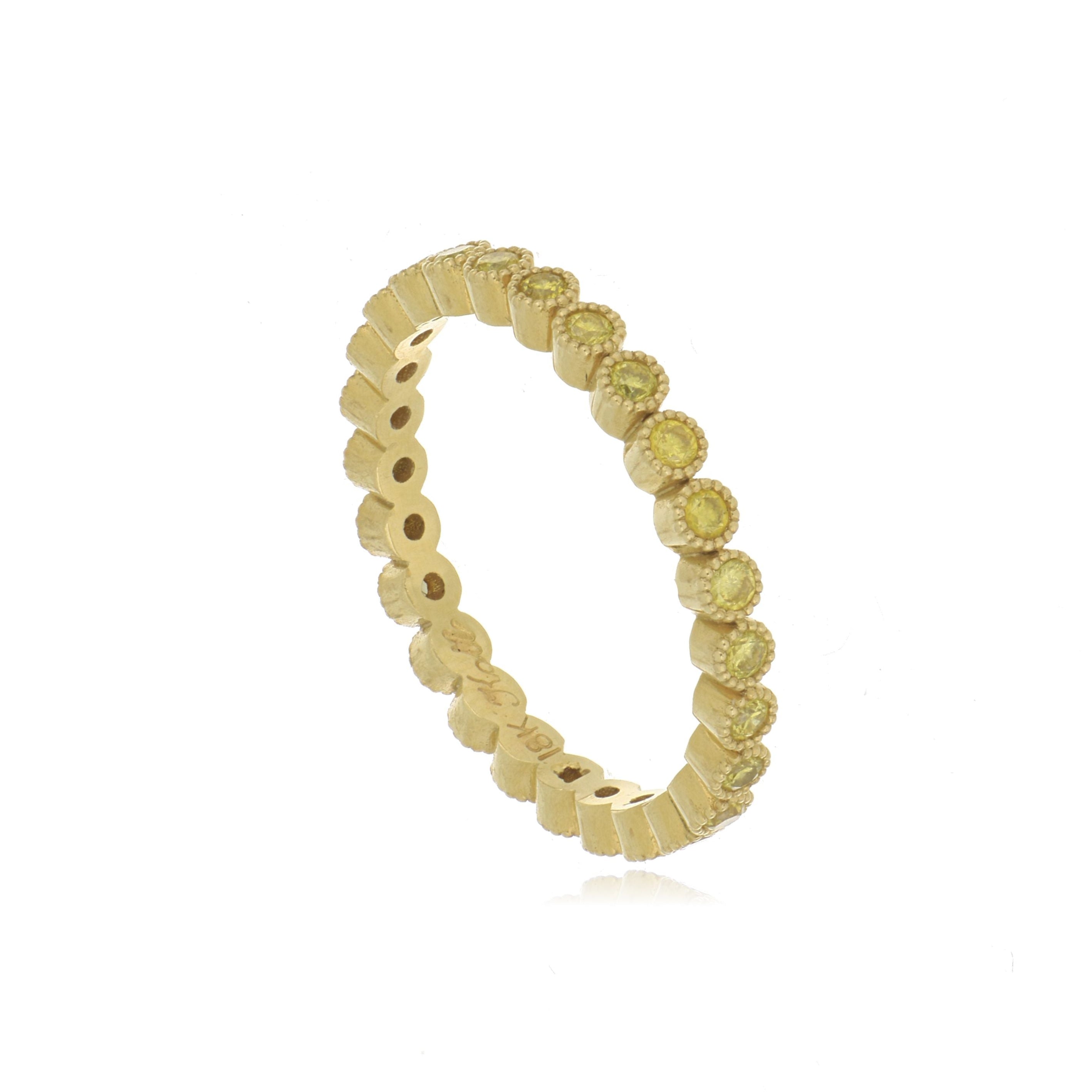 18k Yellow Gold Fancy Yellow Diamond Eternity Wedding Band