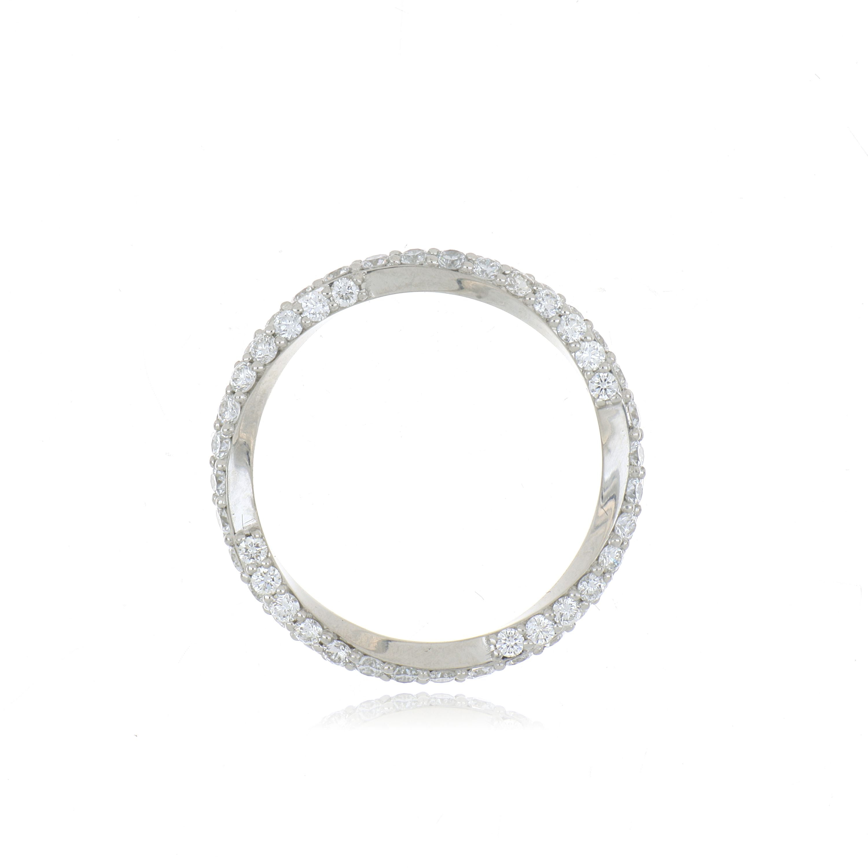 Platinum Diamond Mobius Wedding Band