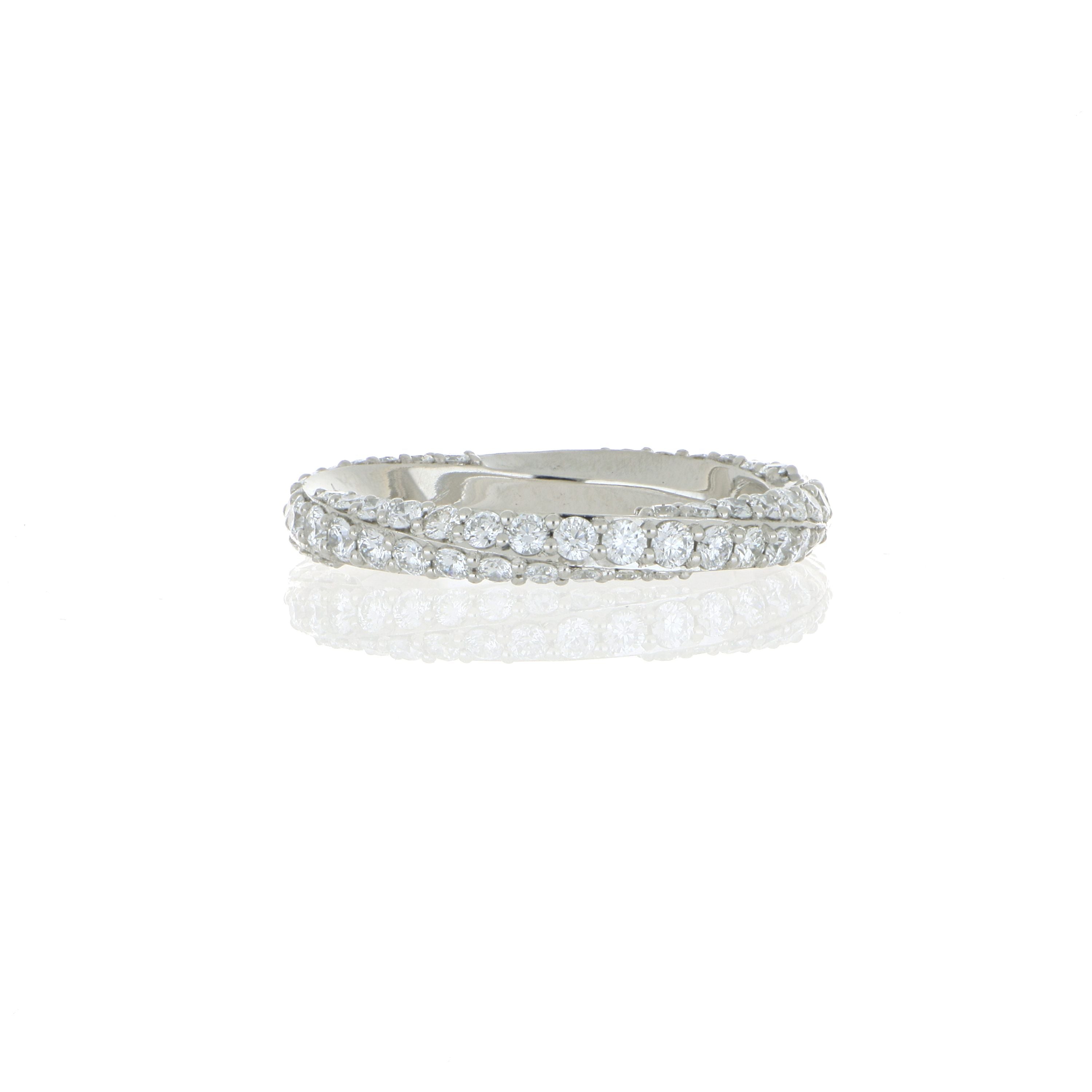 Platinum Diamond Mobius Wedding Band