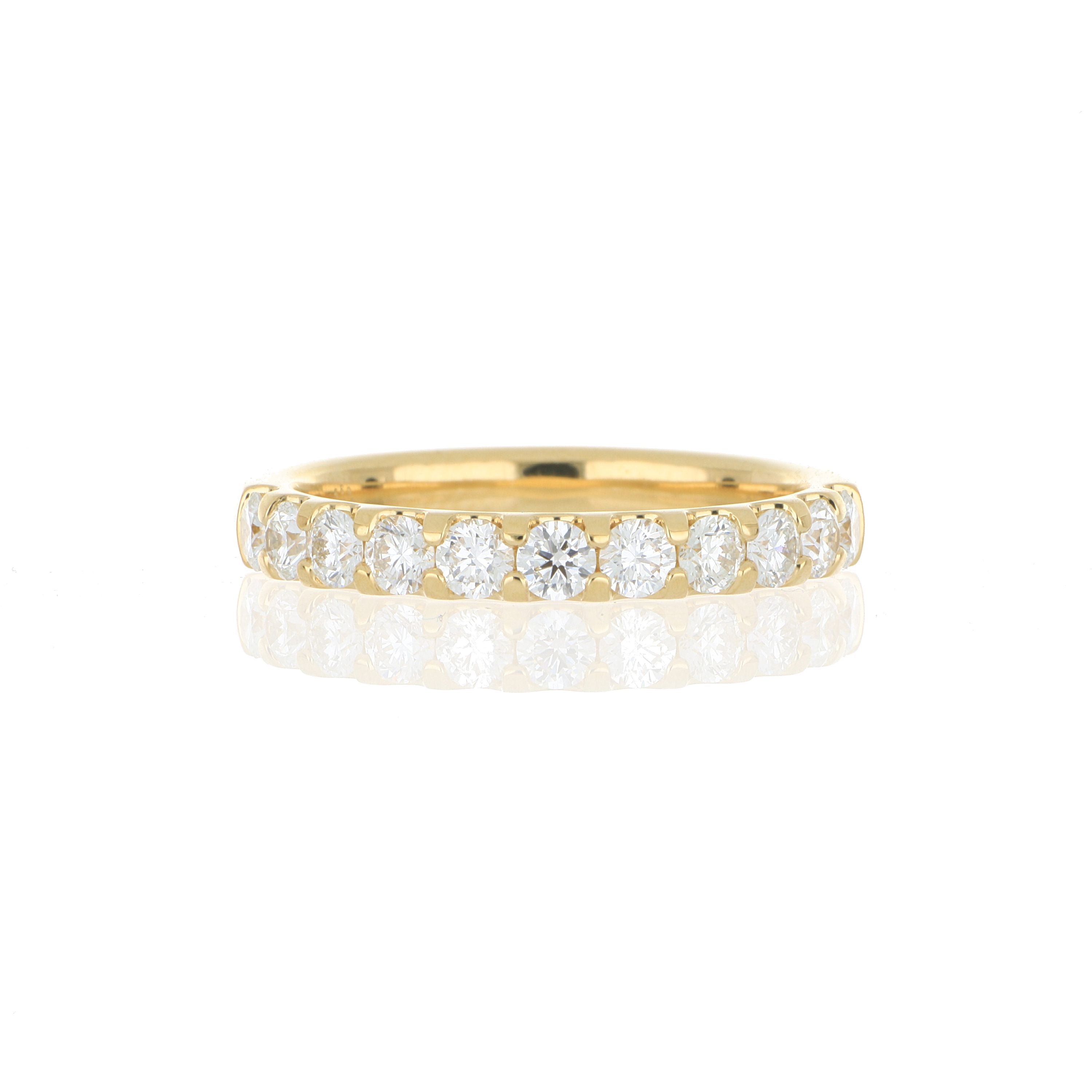 18k Yellow Diamond Wedding Band