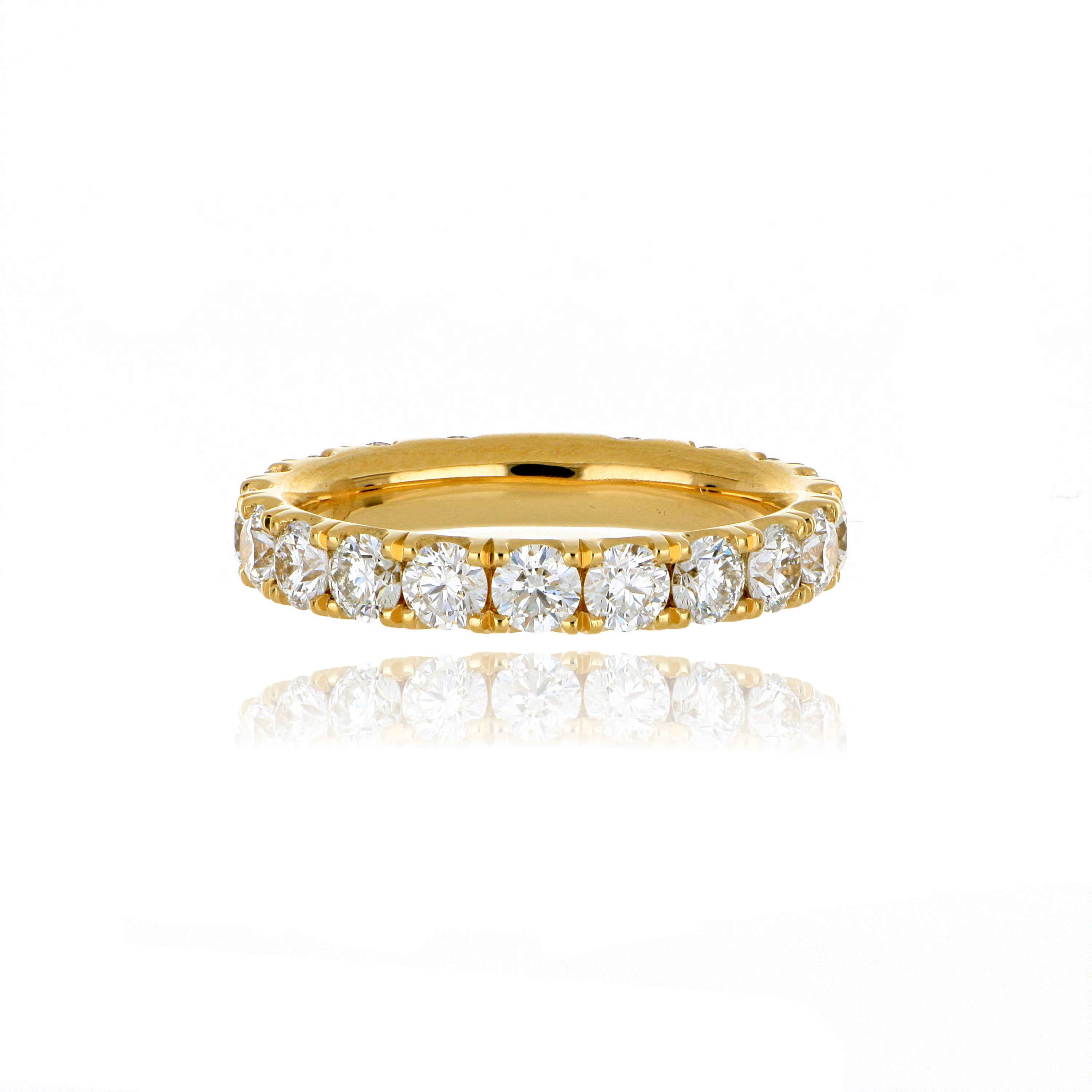 18k Yellow Gold Diamond Wedding Band - Charles Koll Jewelers