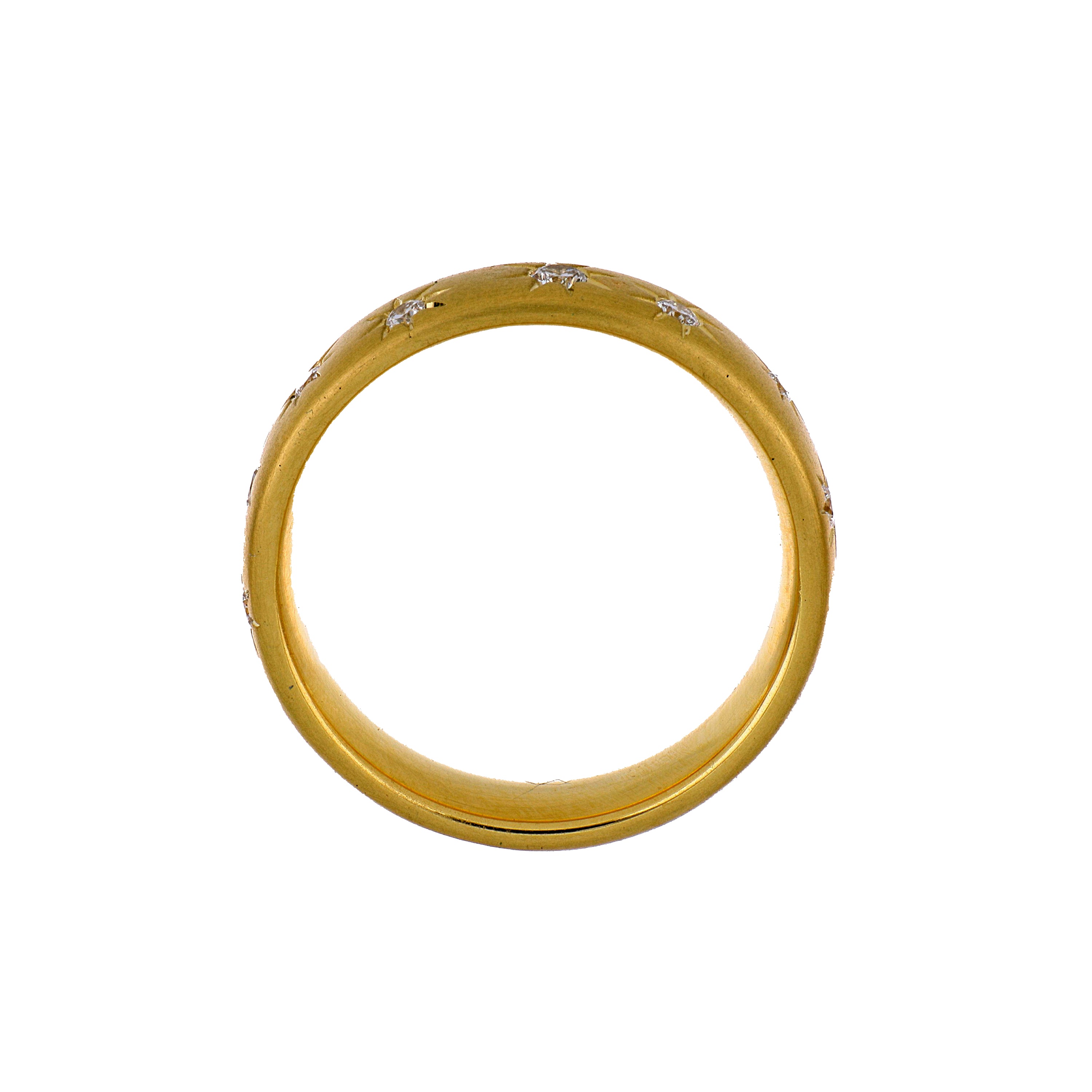 18k Yellow Gold Diamond Starburst Ring - Charles Koll Jewelers