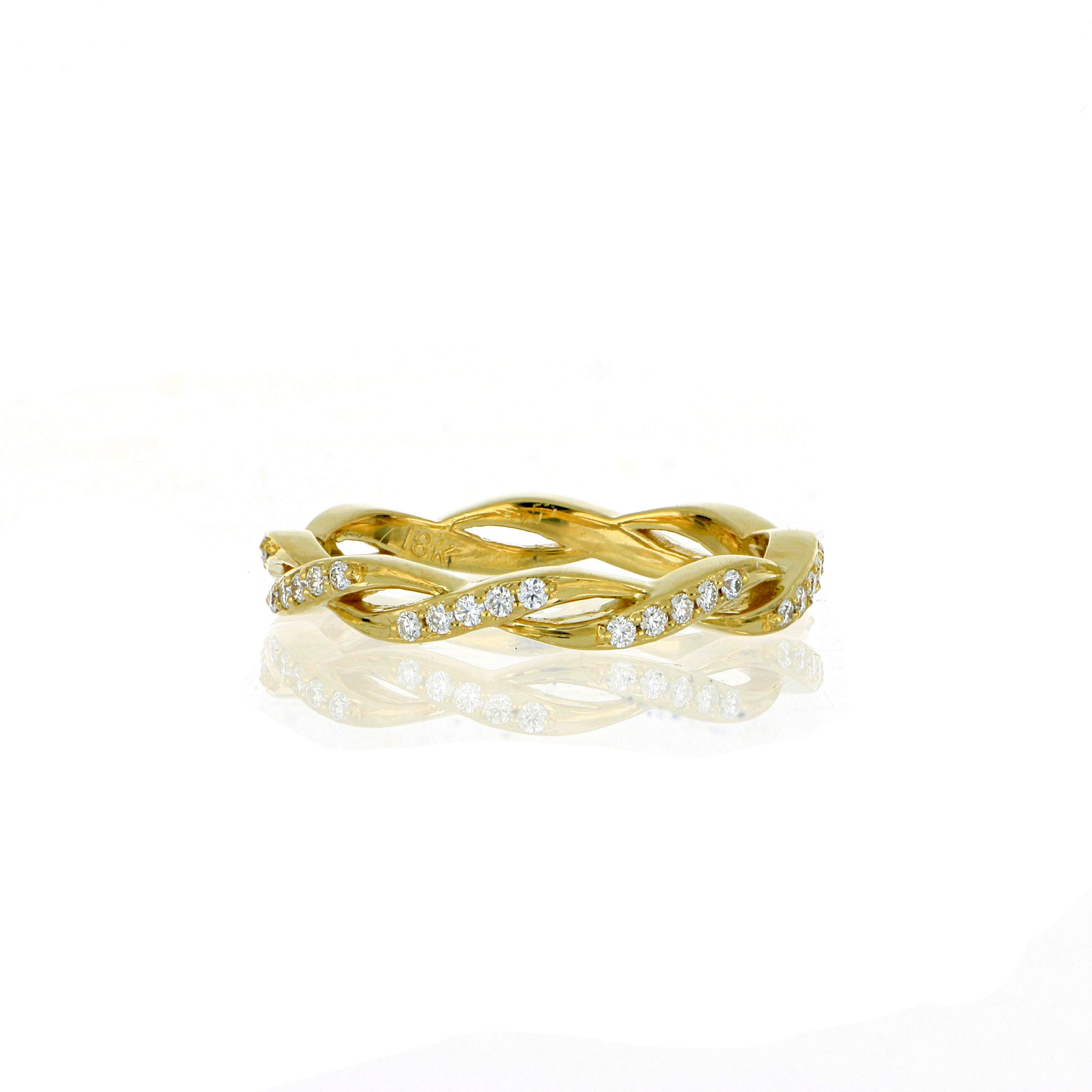 18k Yellow Gold Diamond Twist Band