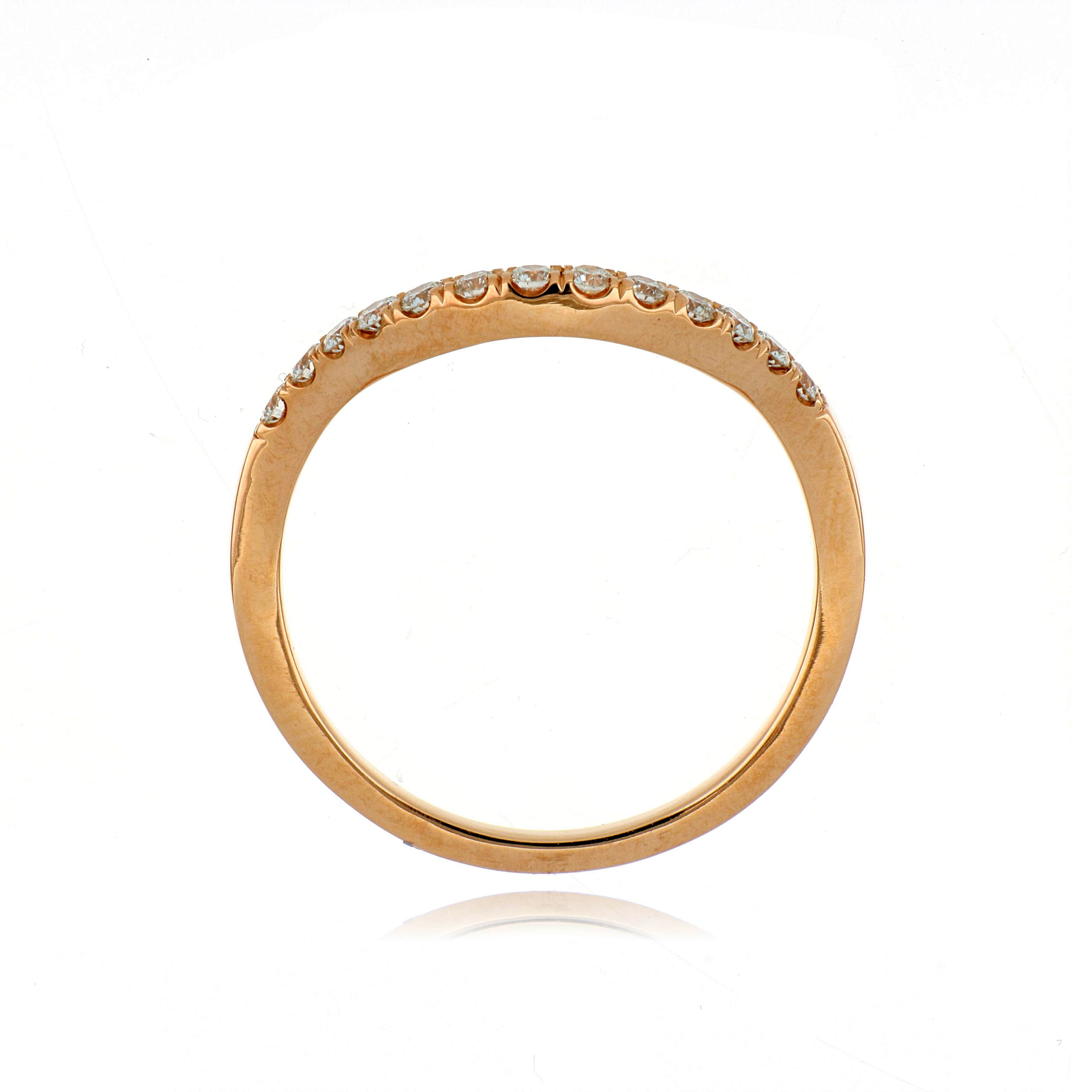 14k Rose Gold Diamond Shadow Band