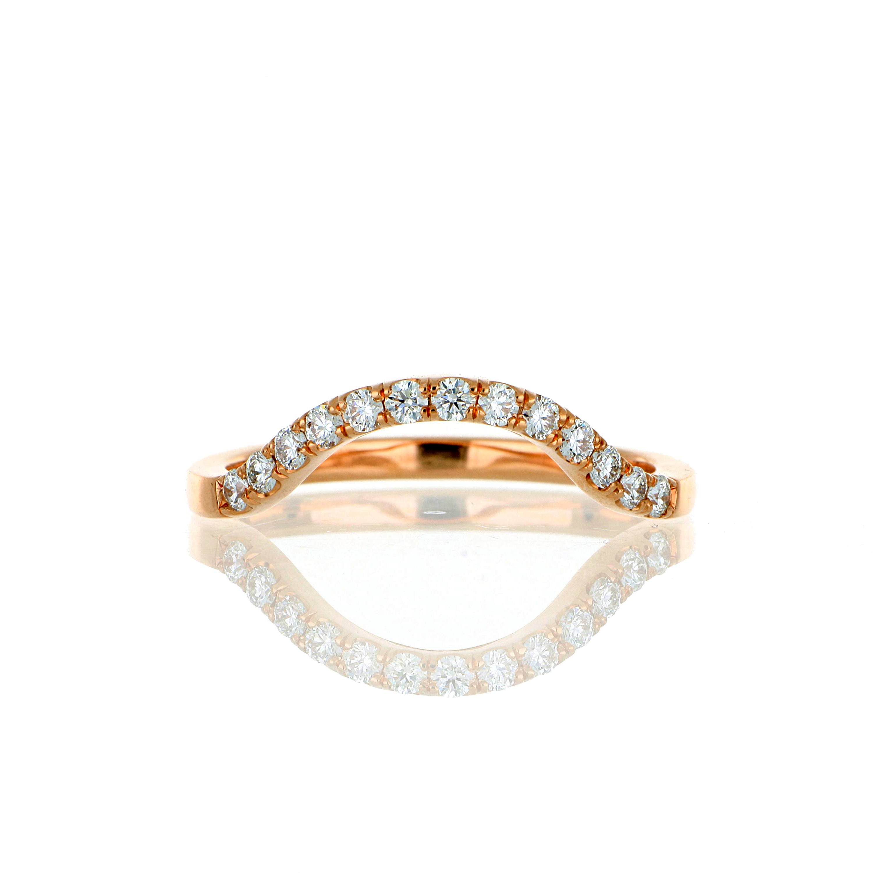 14k Rose Gold Diamond Shadow Band
