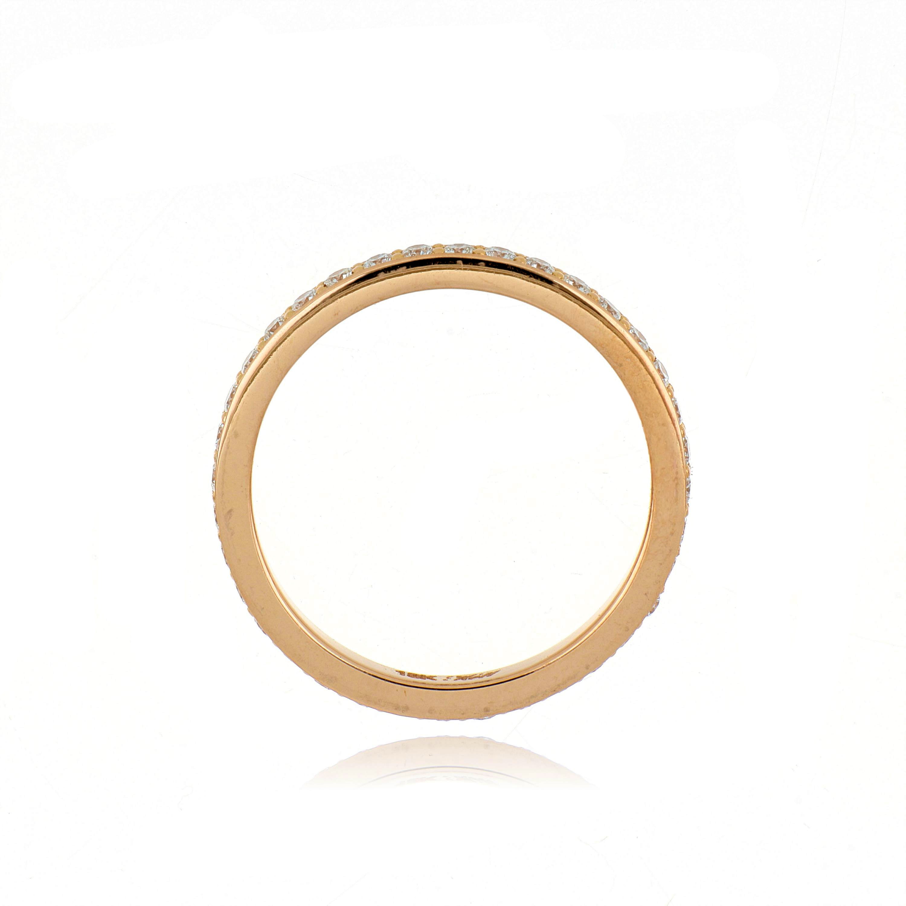 18k Rose Gold Diamond Eternity Wedding Band