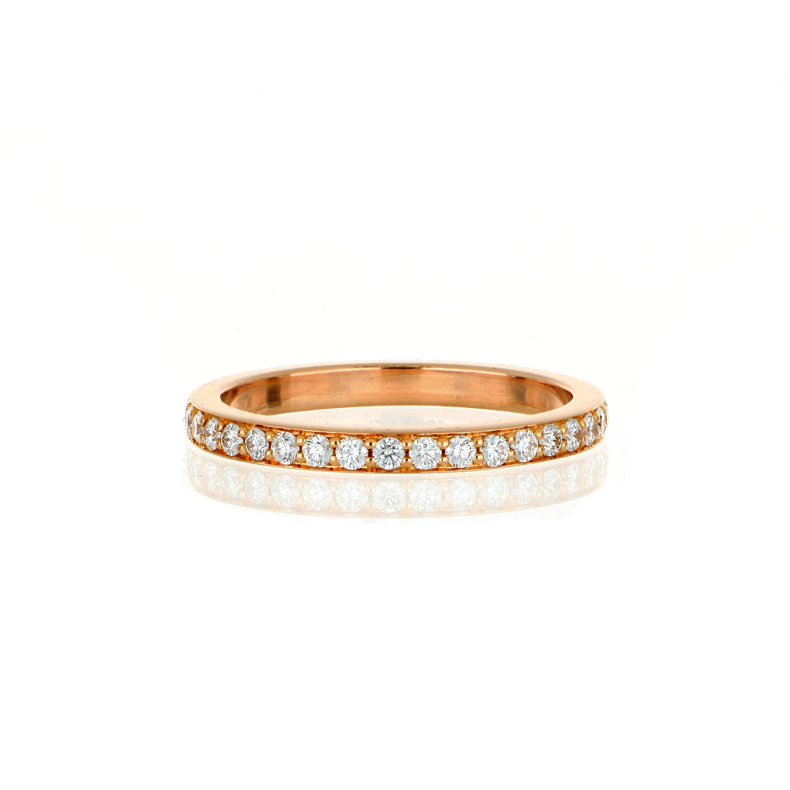 18k Rose Gold Diamond Eternity Wedding Band