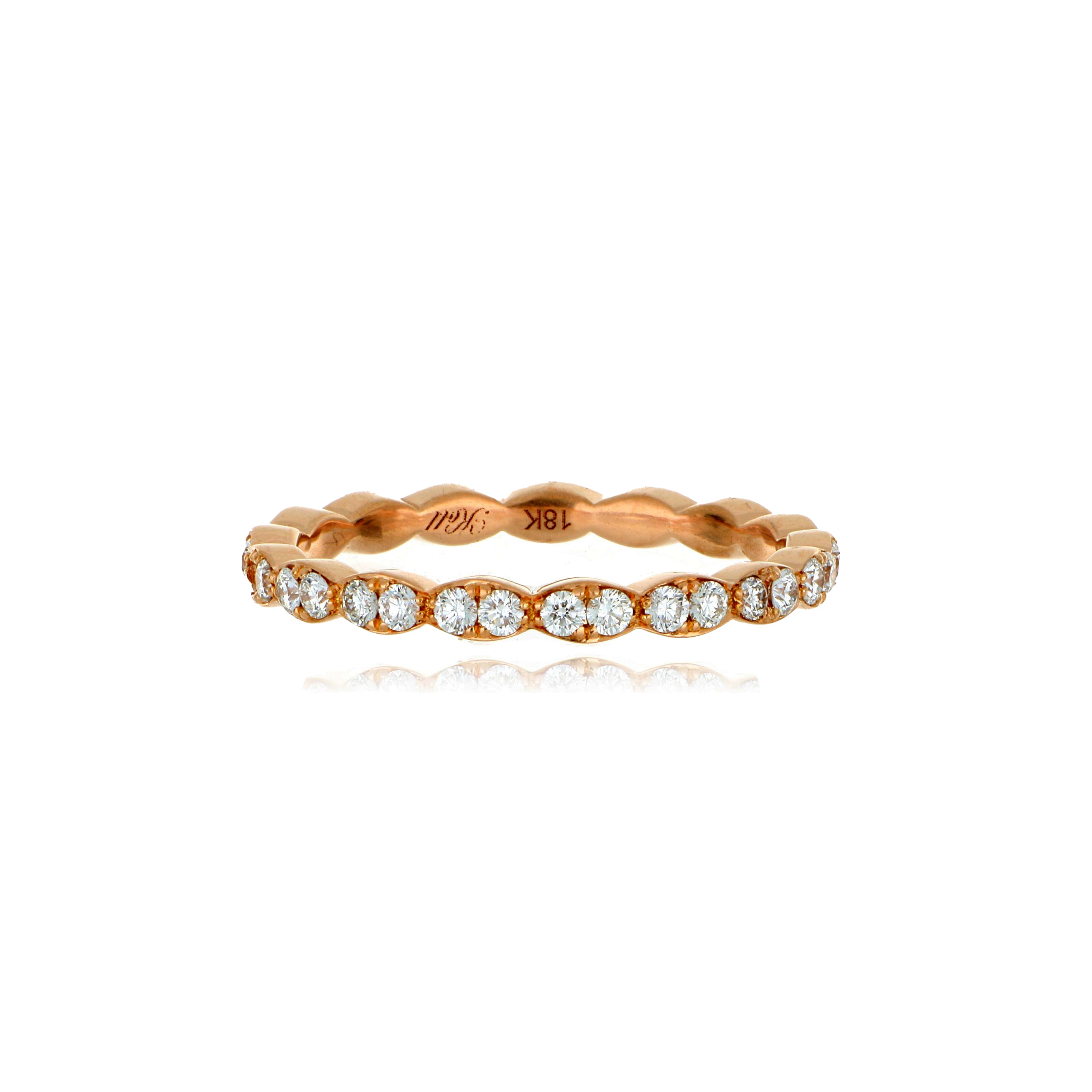 18k Rose Gold Diamond Eternity Wedding Band