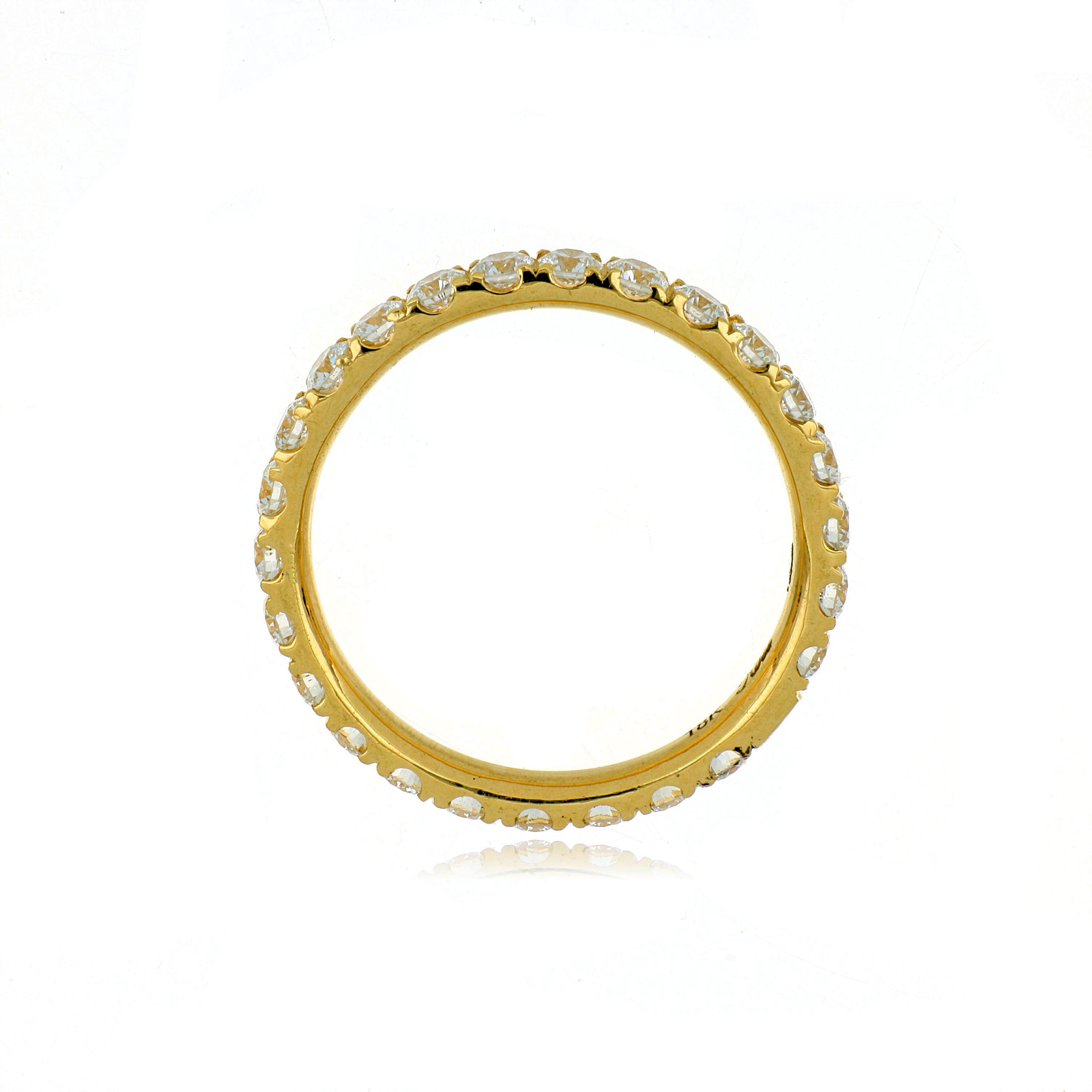18k Yellow Gold Diamond Eternity Wedding Band