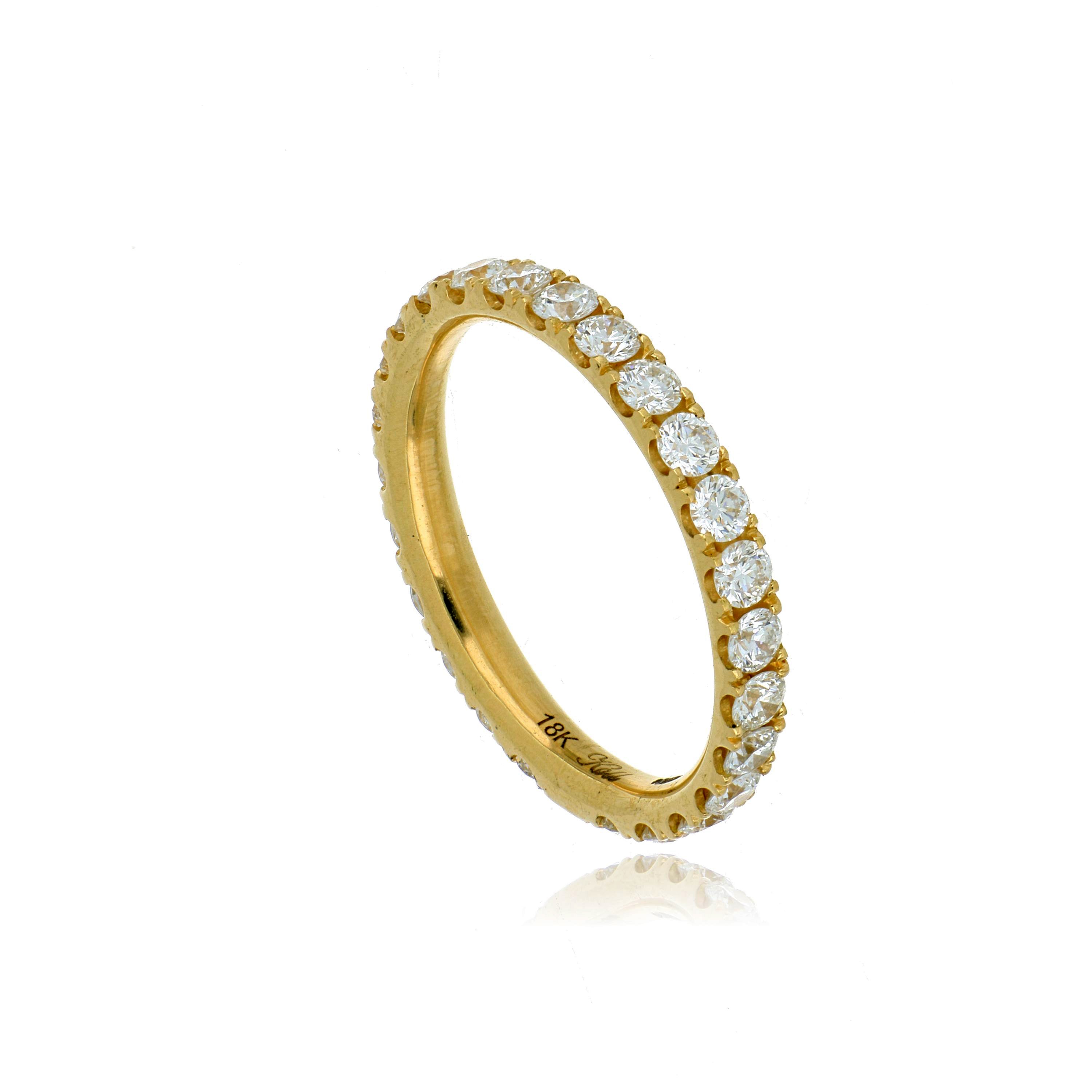 18k Yellow Gold Diamond Eternity Wedding Band