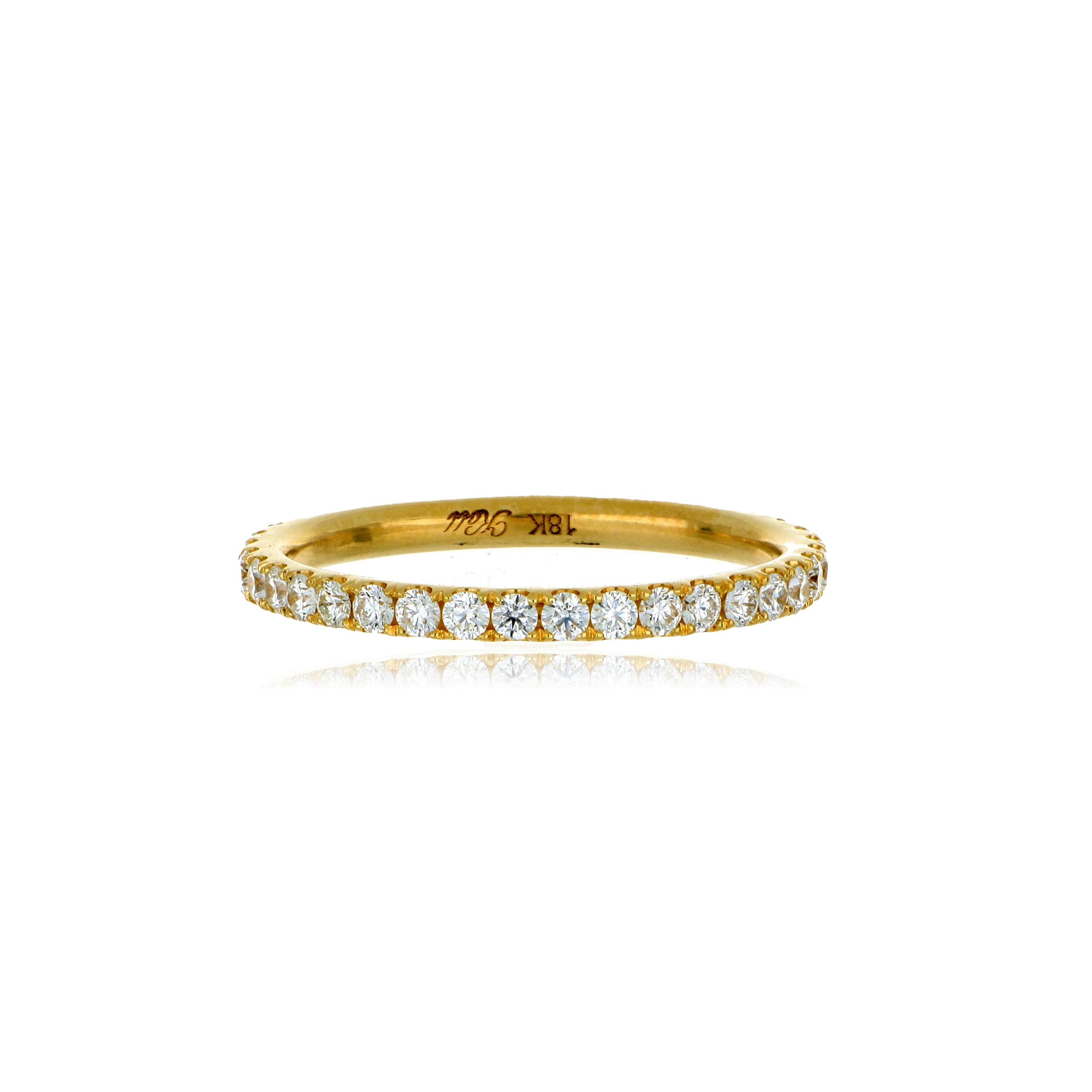 18k Yellow Gold Diamond Eternity Wedding Band