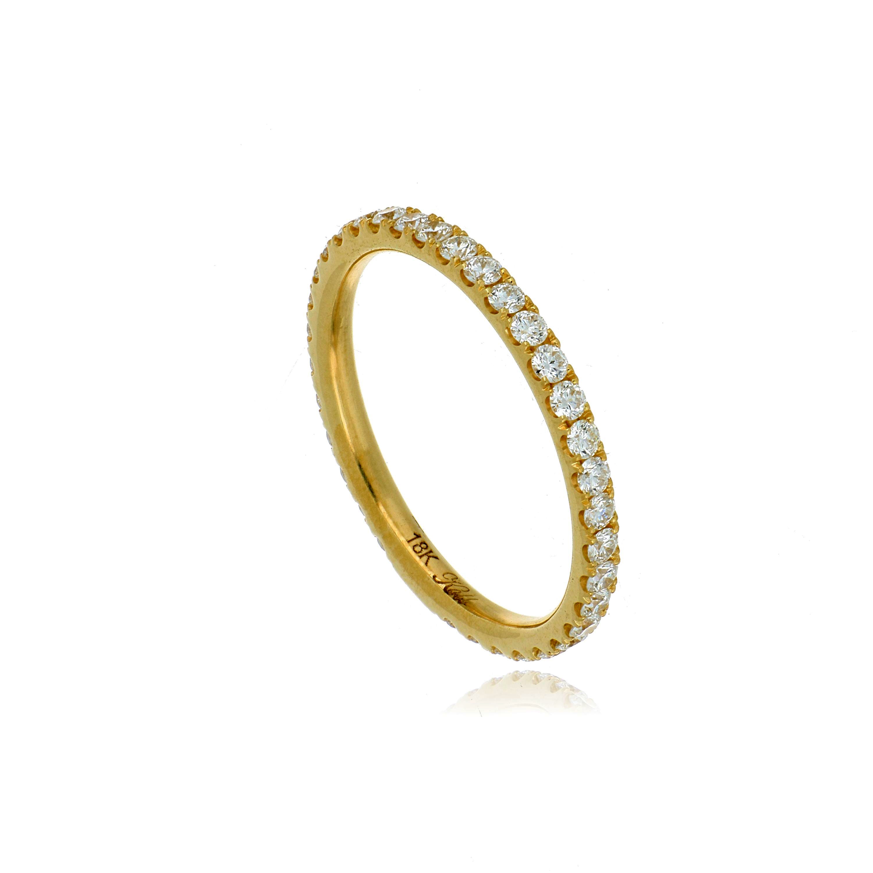 18k Yellow Gold Diamond Eternity Wedding Band