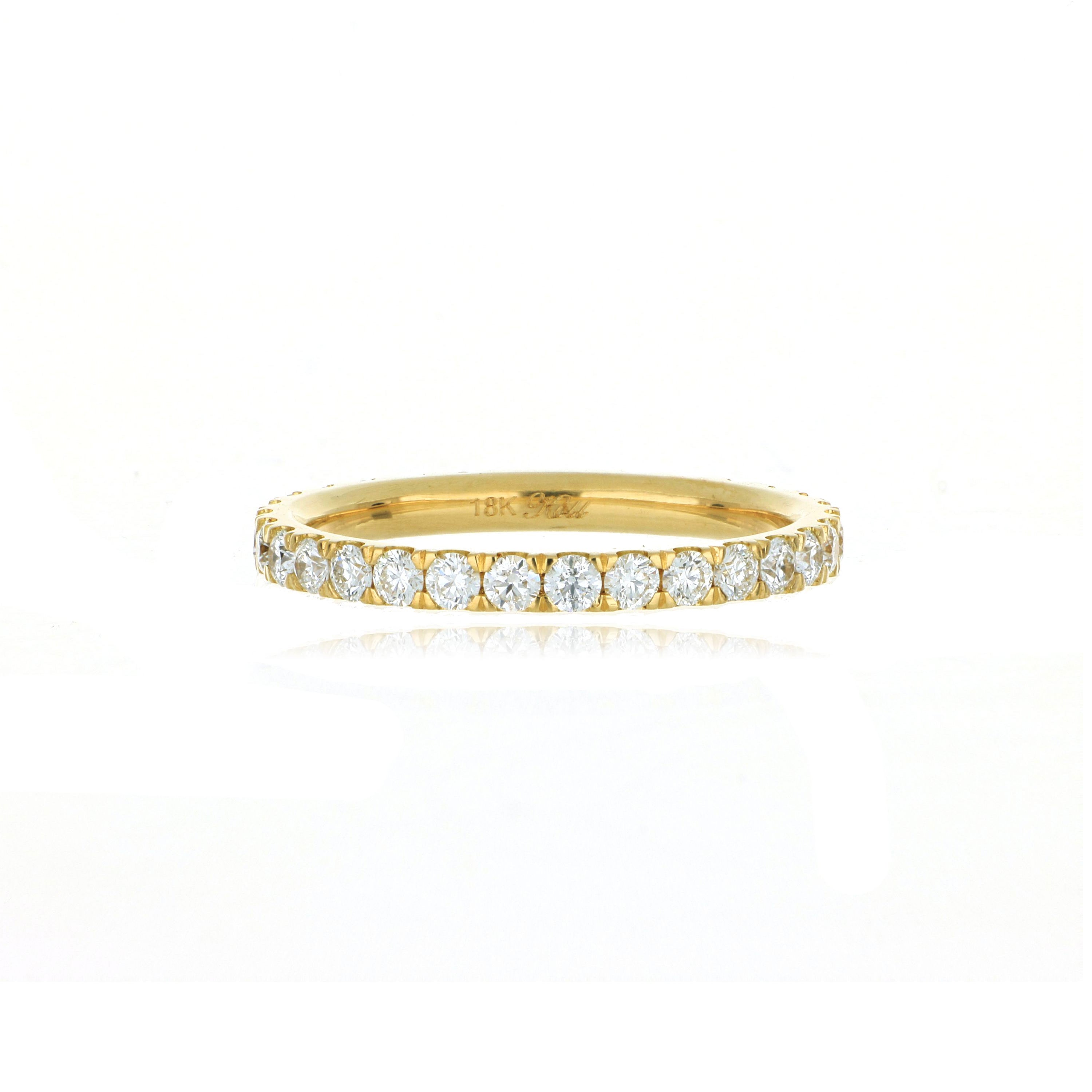 18k Yellow Gold Diamond Wedding band - Charles Koll Jewelers