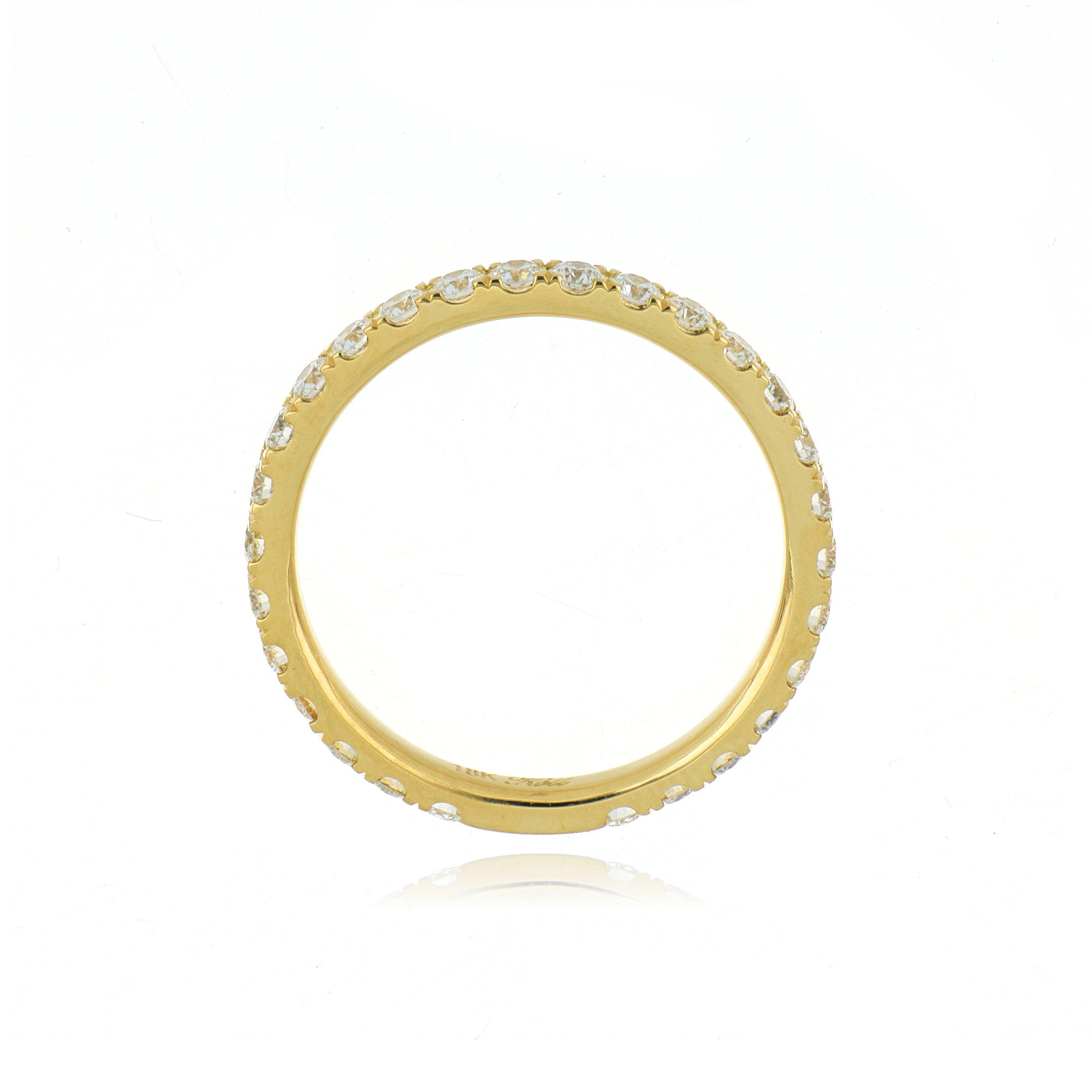 18k Yellow Gold Diamond Wedding band - Charles Koll Jewelers