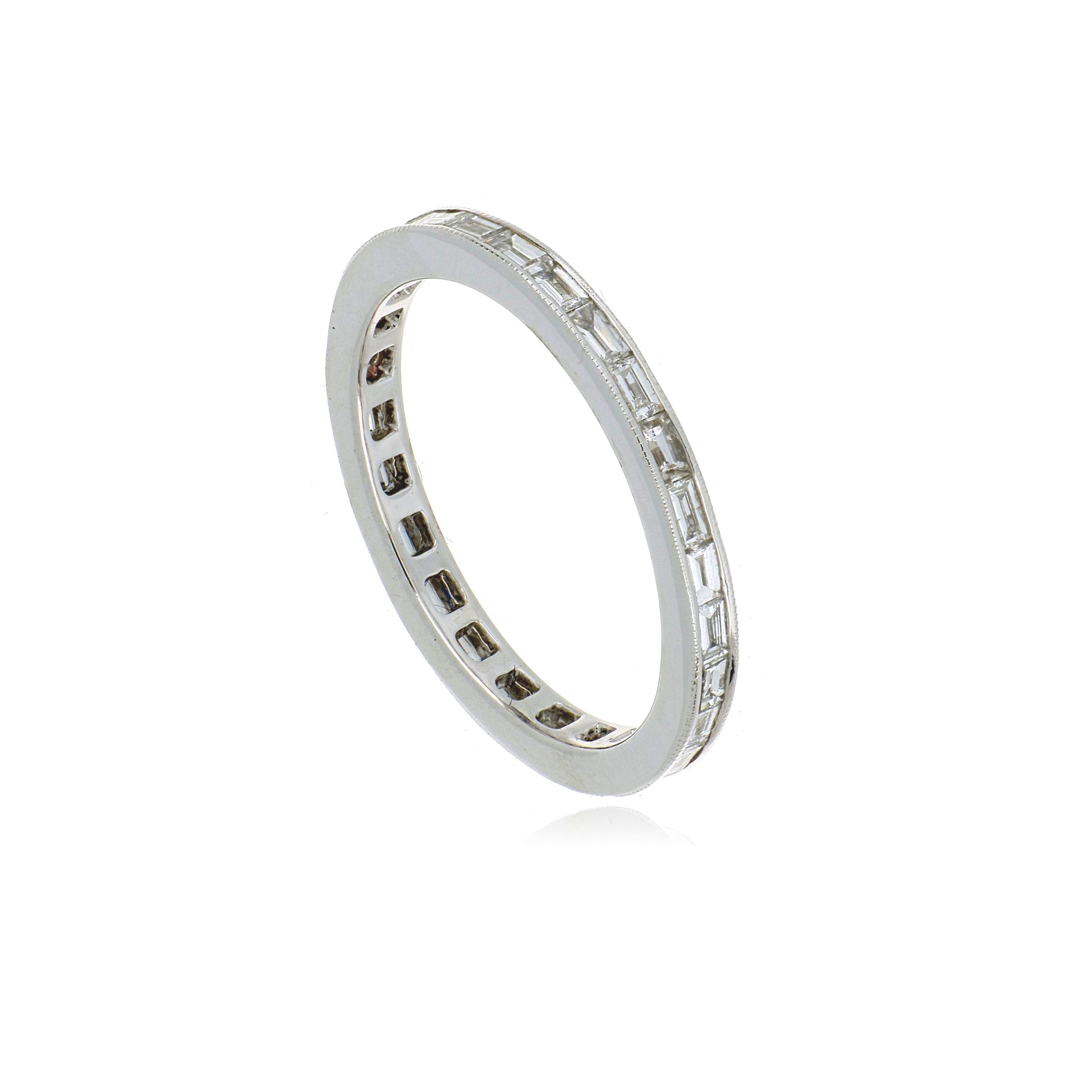 18k White Gold Diamond Wedding Band - Charles Koll Jewelers